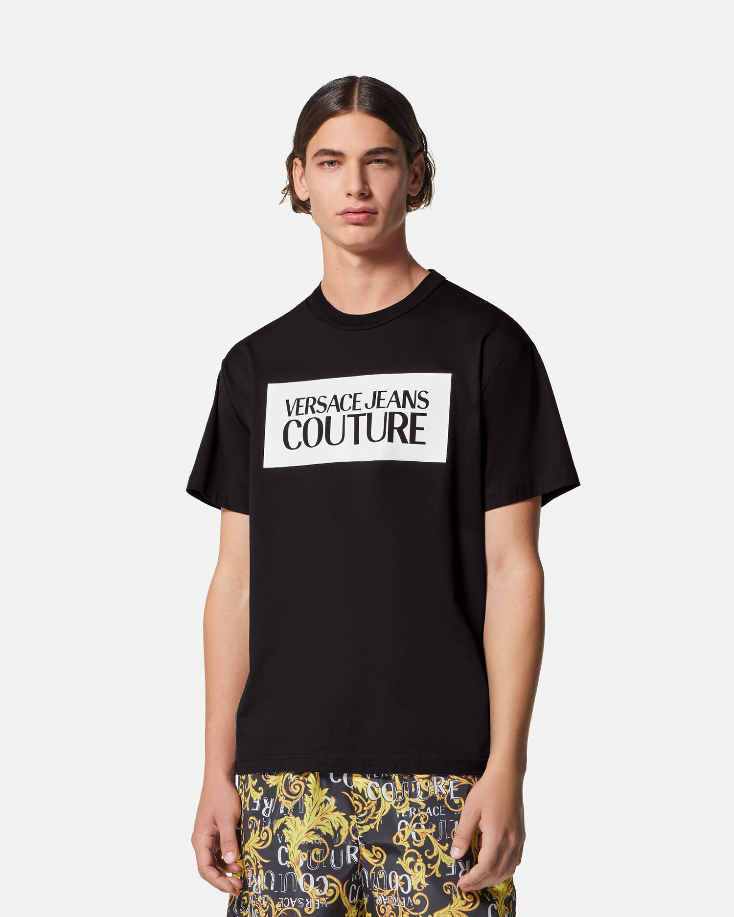 Logo T Shirt Black Print VERSACE
