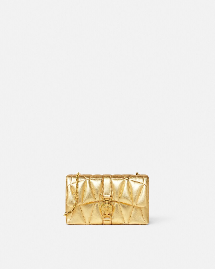 Kleio Quilted Metallic Mini Bag Gold 1