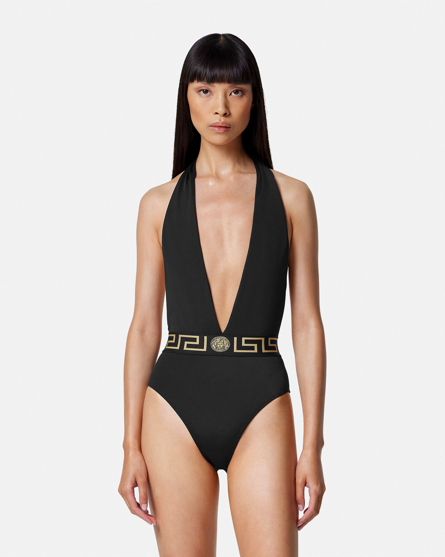 Calvin Klein Standard V-Neckline Blouson Wrap Shelf Bra One Piece Swimsuit