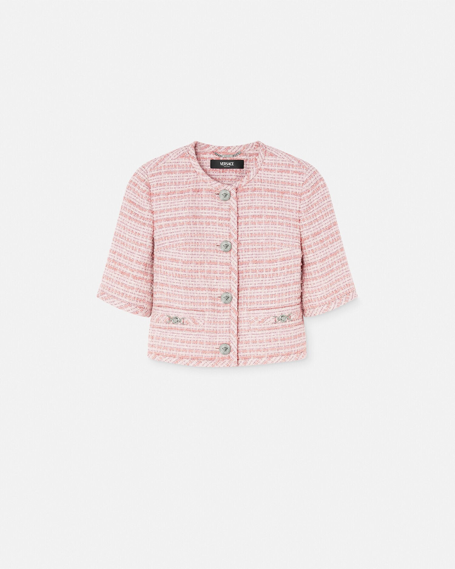 Light pink tweed jacket hot sale