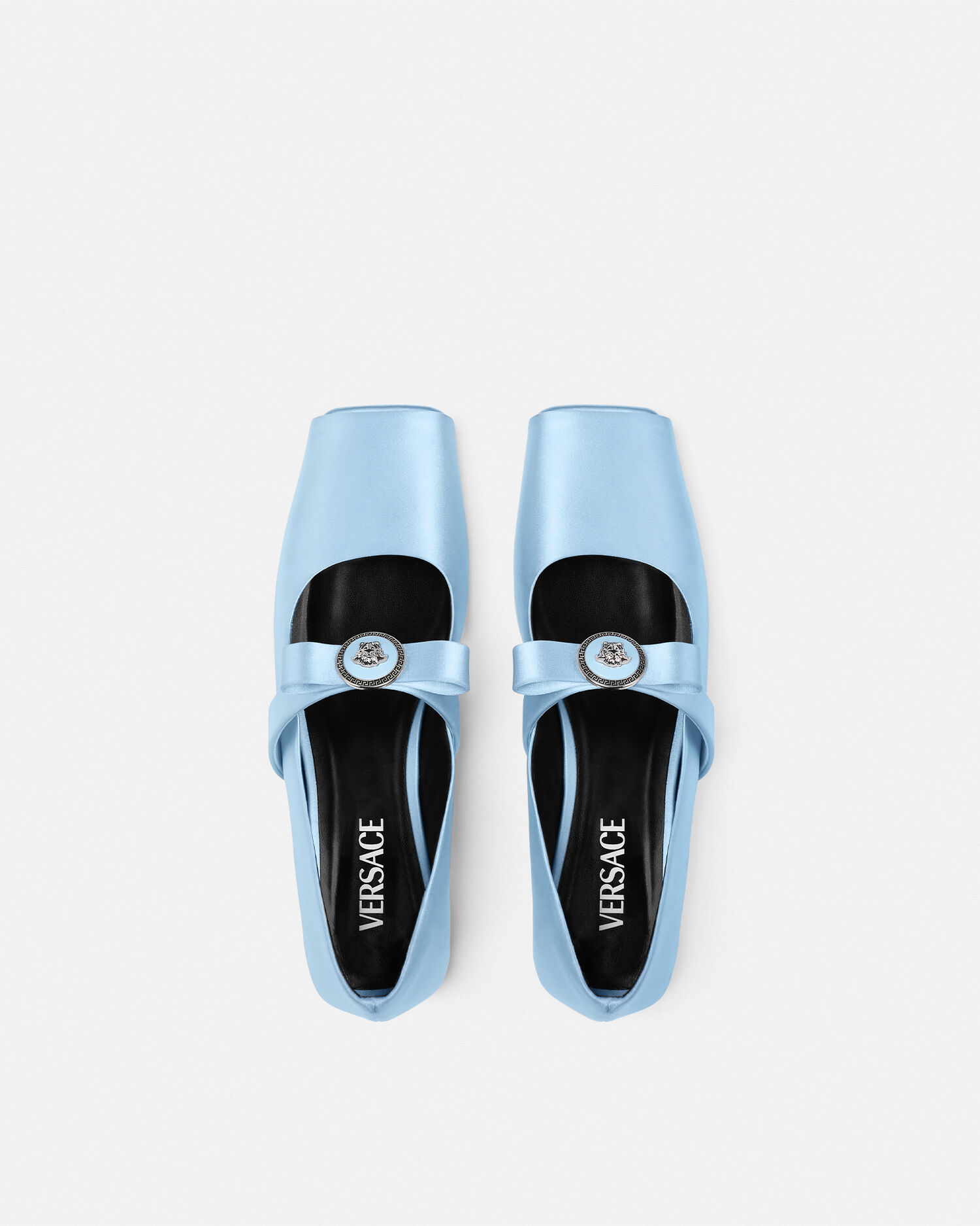 Versace Ballerines ouvertes en satin Gianni Ribbon VERSACE