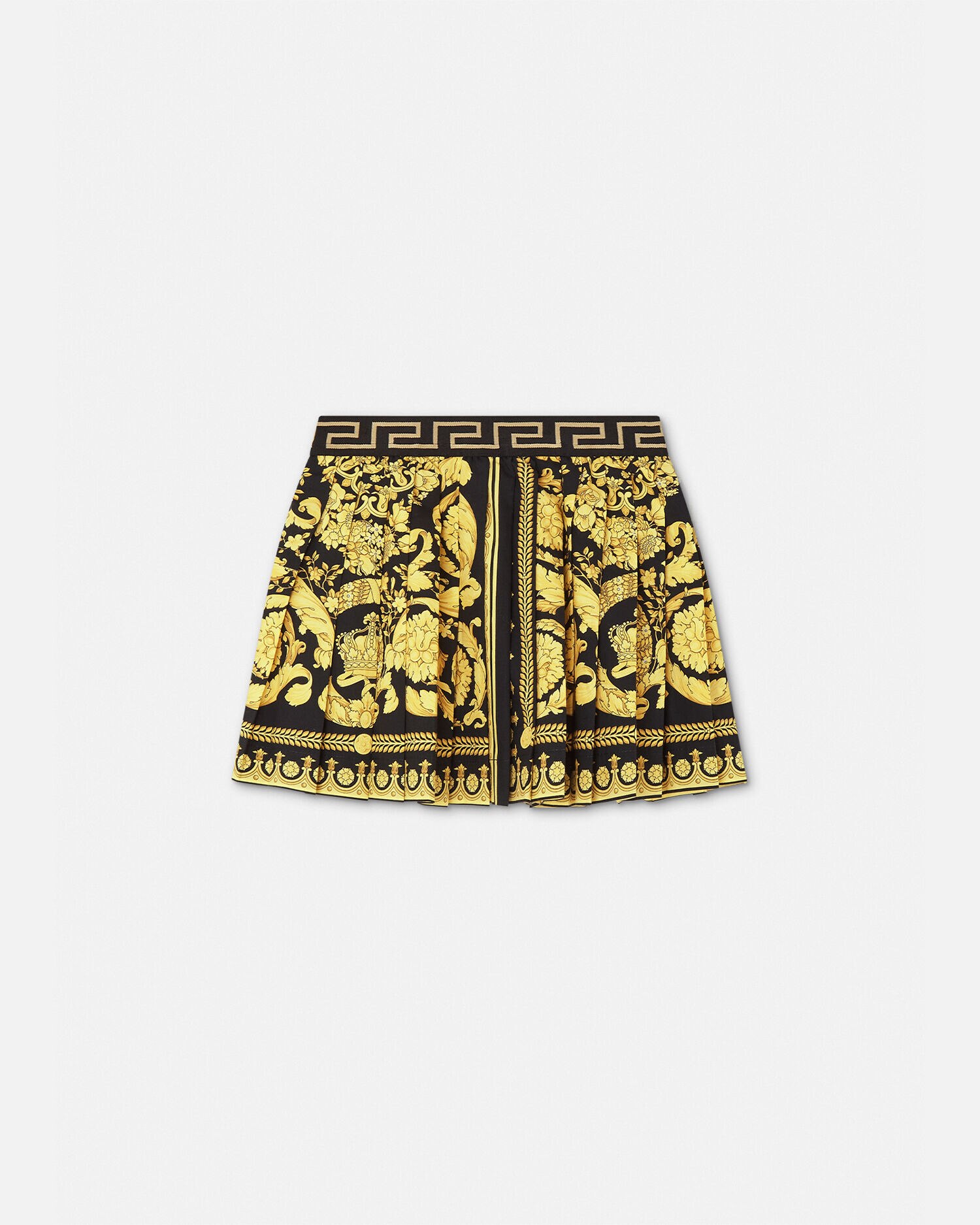 Barocco Baby Pleated Skirt Black Print Versace US