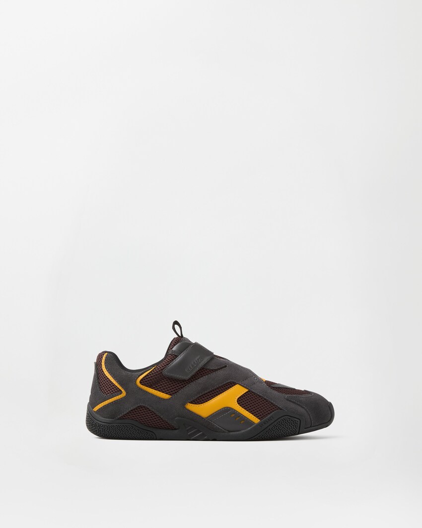 Galaxia Suede Sneakers  Gray+Yellow 1