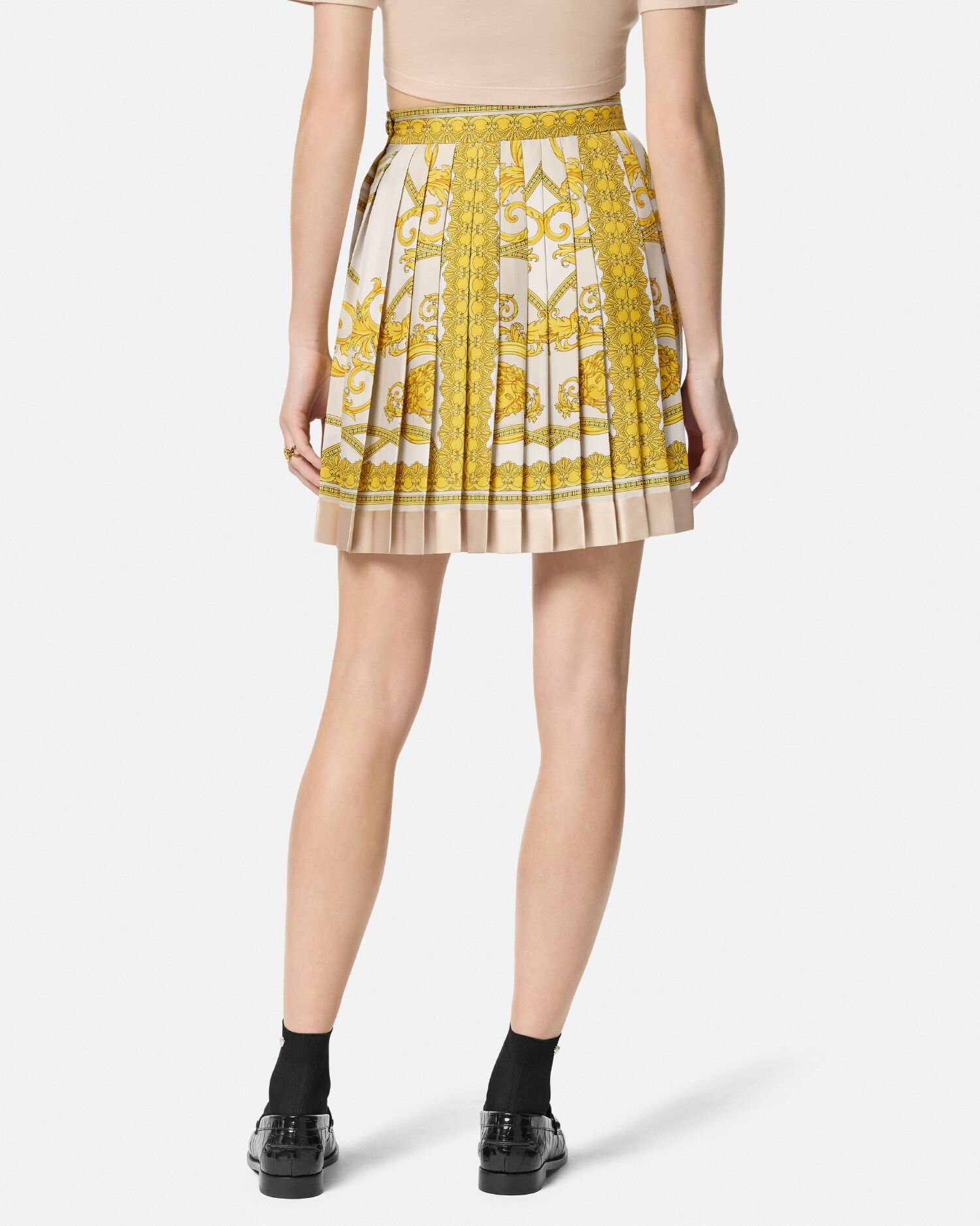 Silk skirt pleated discount