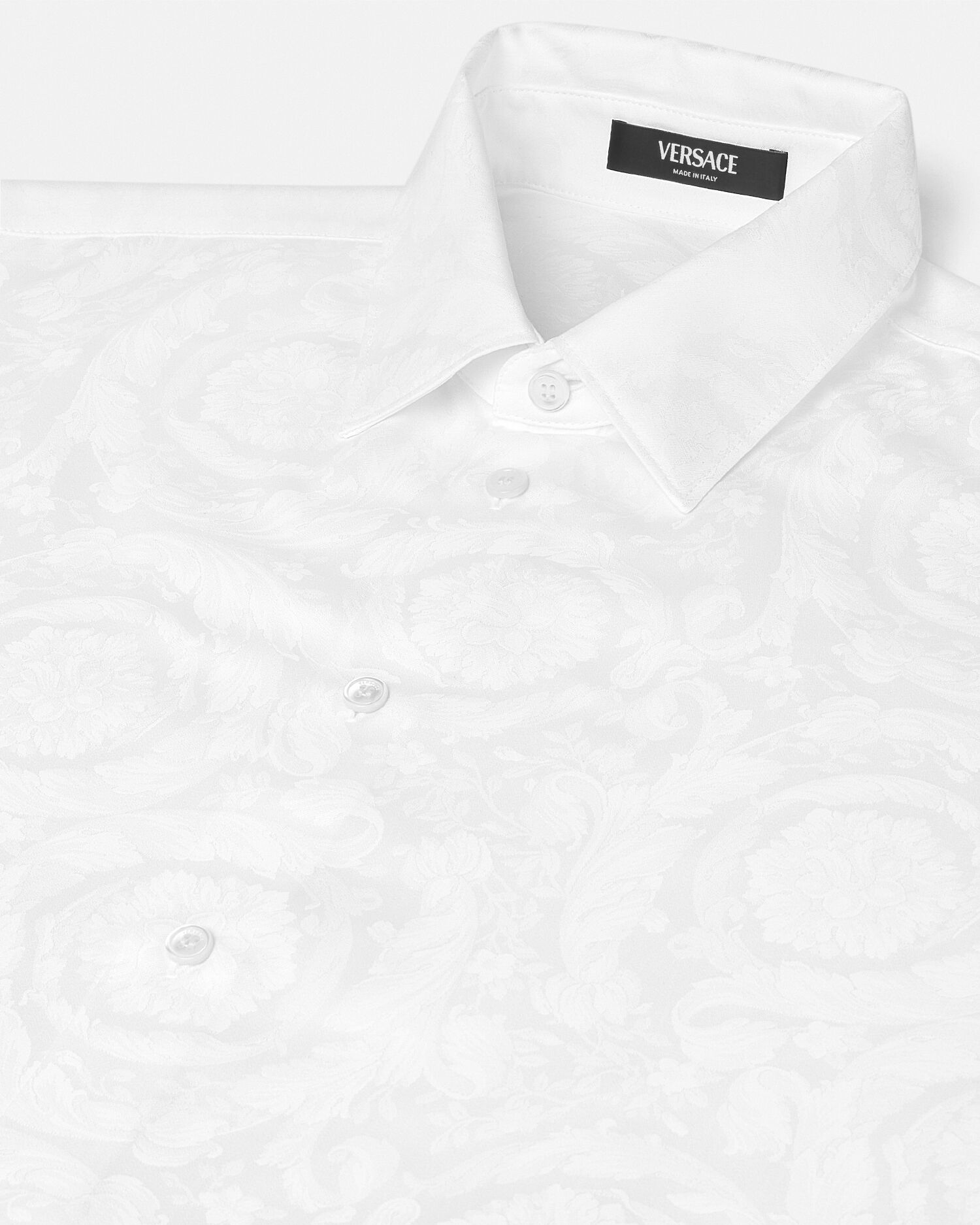 Jacquard Cotton-Poplin Shirt White | VERSACE US