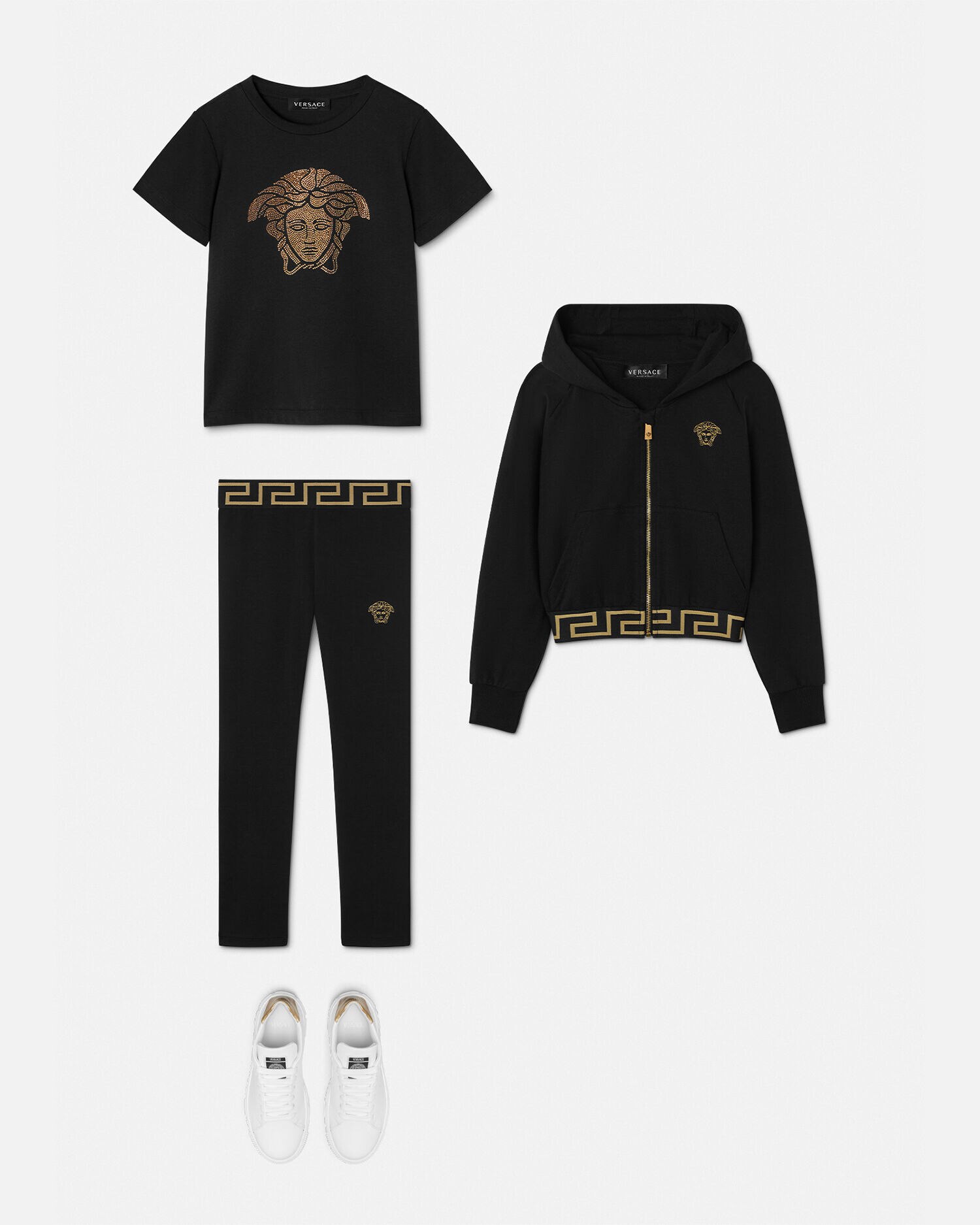 Camiseta Crystal Medusa Kids Negro VERSACE ES
