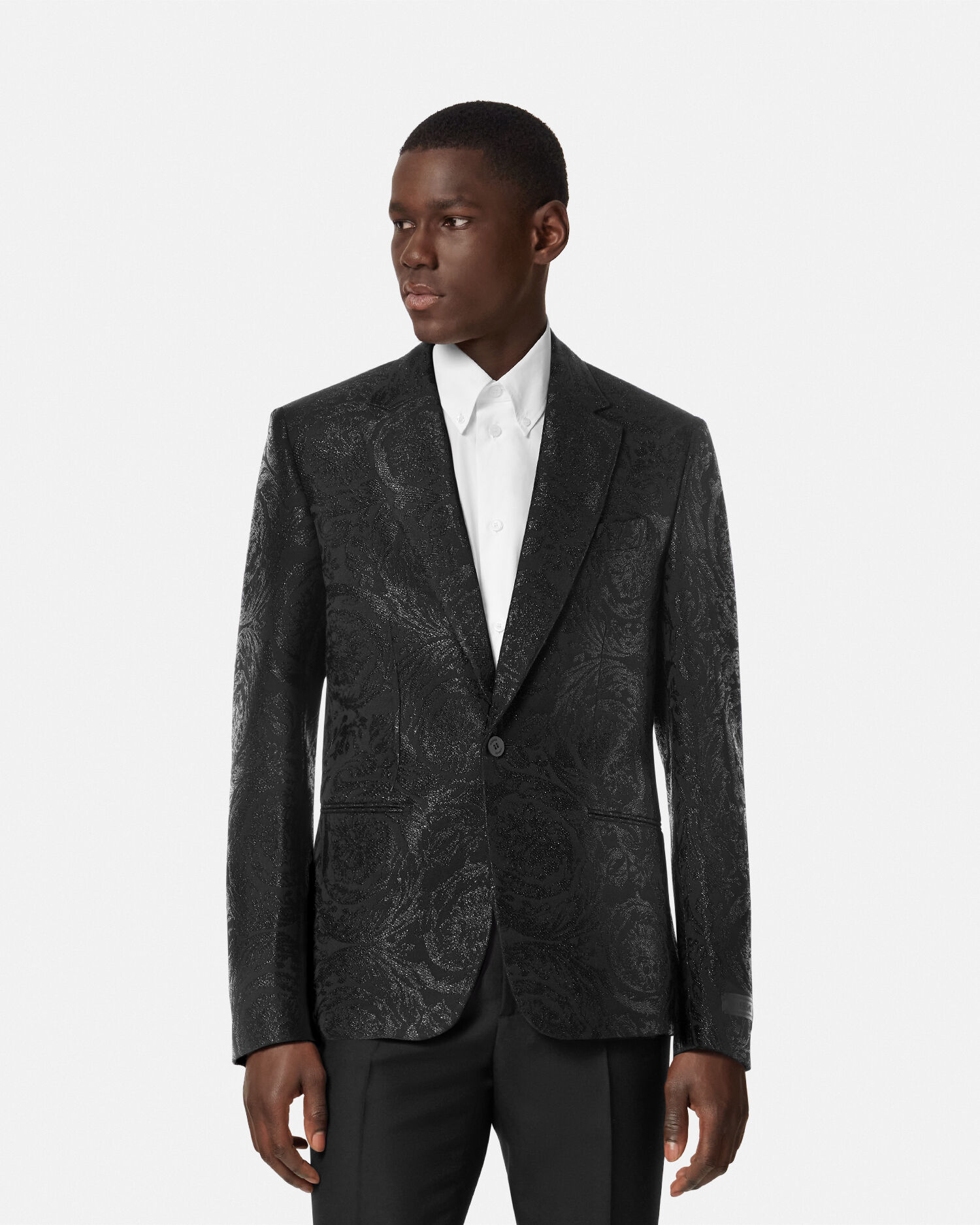 Barocco Jacquard Single-Breasted Blazer
