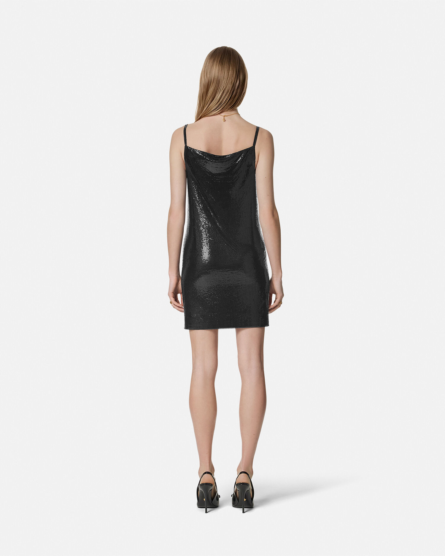 Metal Mesh Slip Mini Dress VERSACE