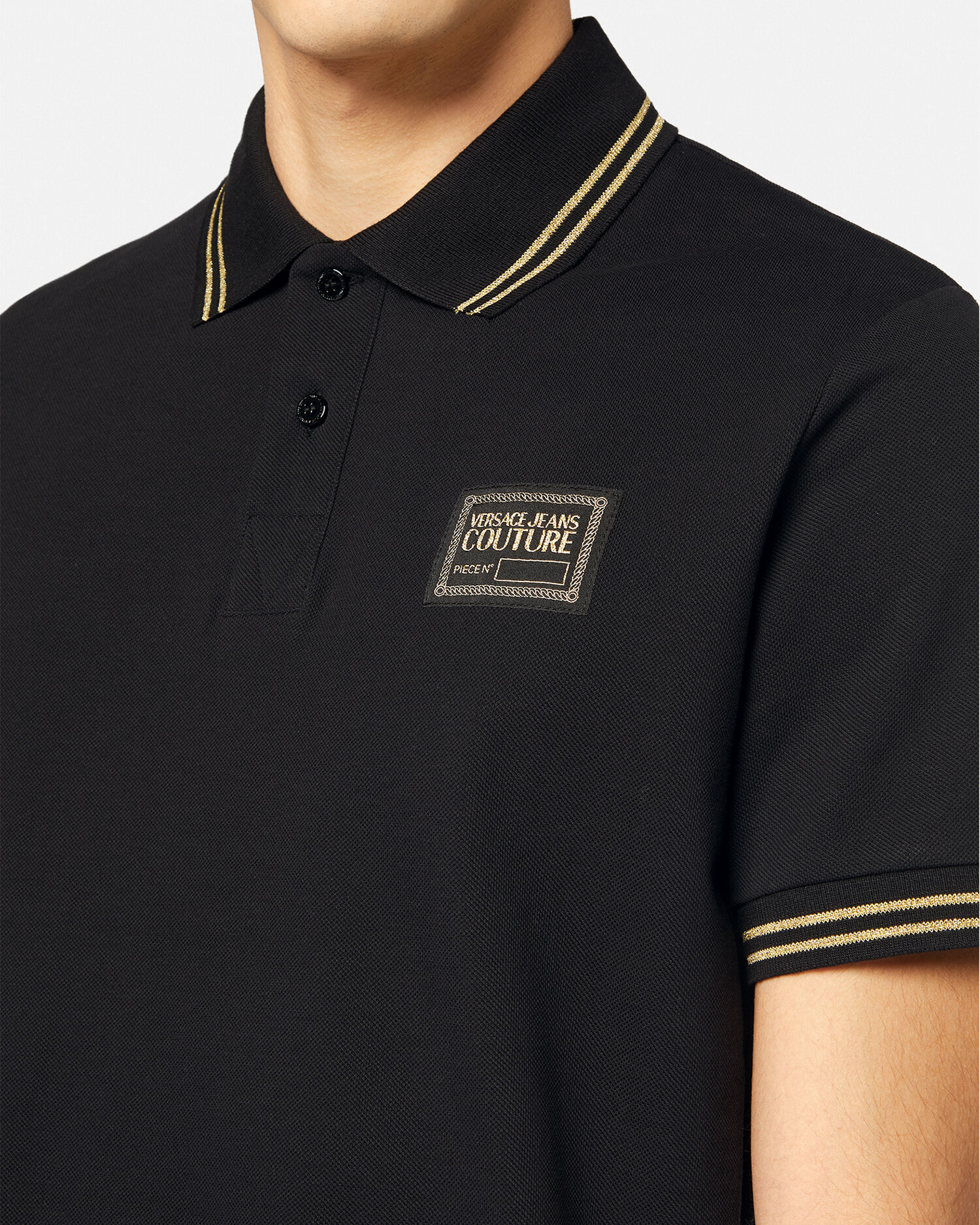Black versace polo shirt online