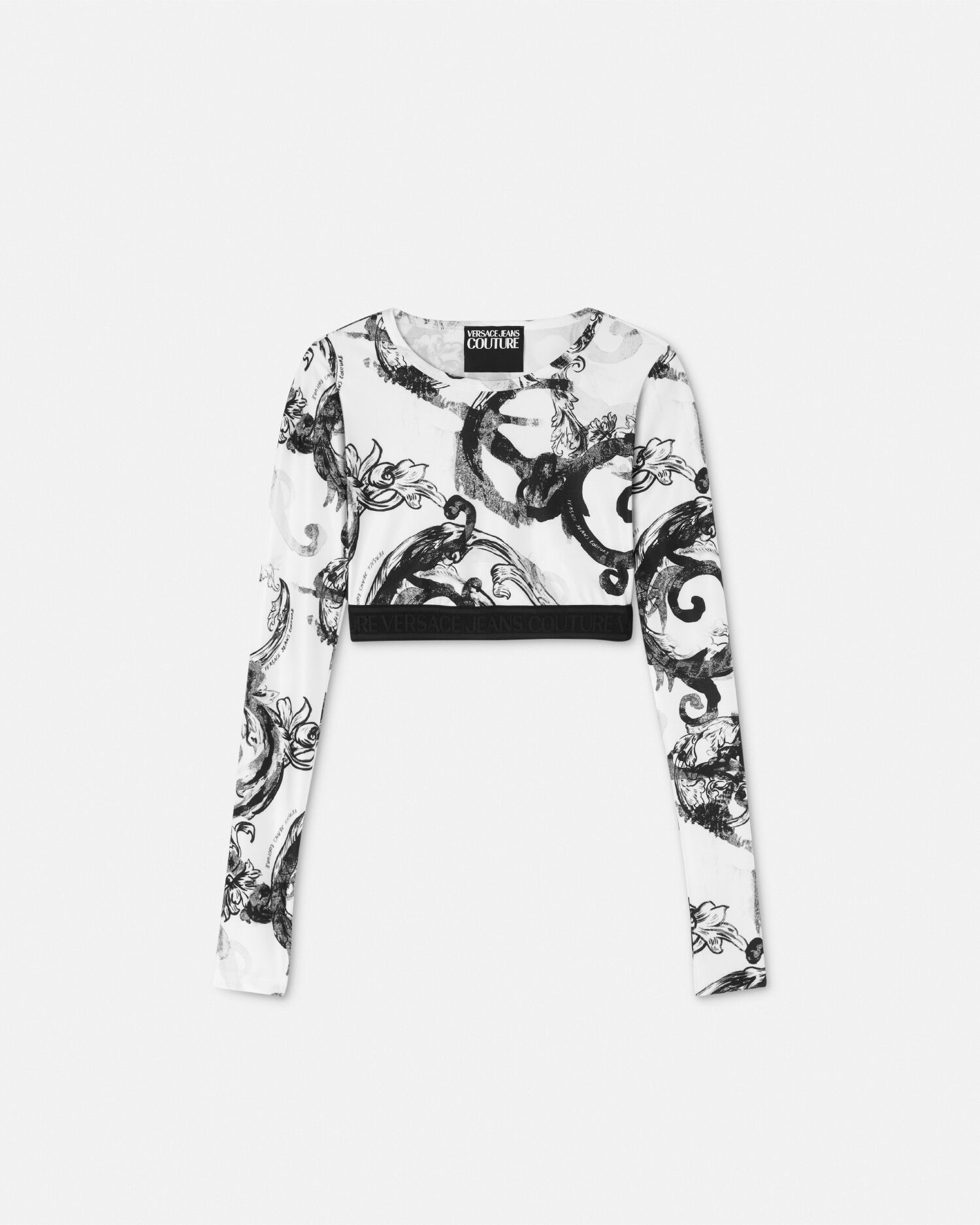 watercolour long sleeve crop top
