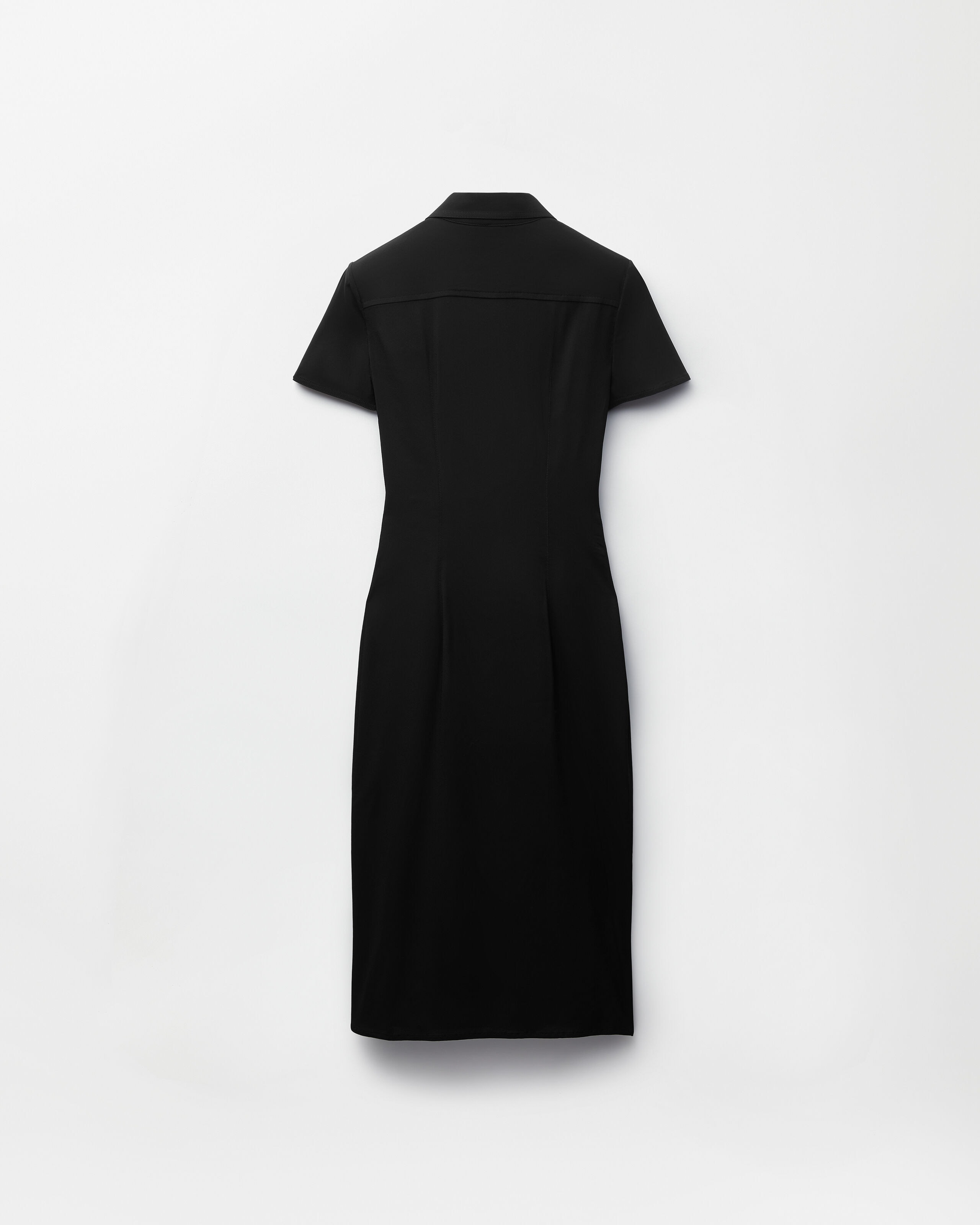 Stretch Georgette Viscose Midi Dress Black | VERSACE US