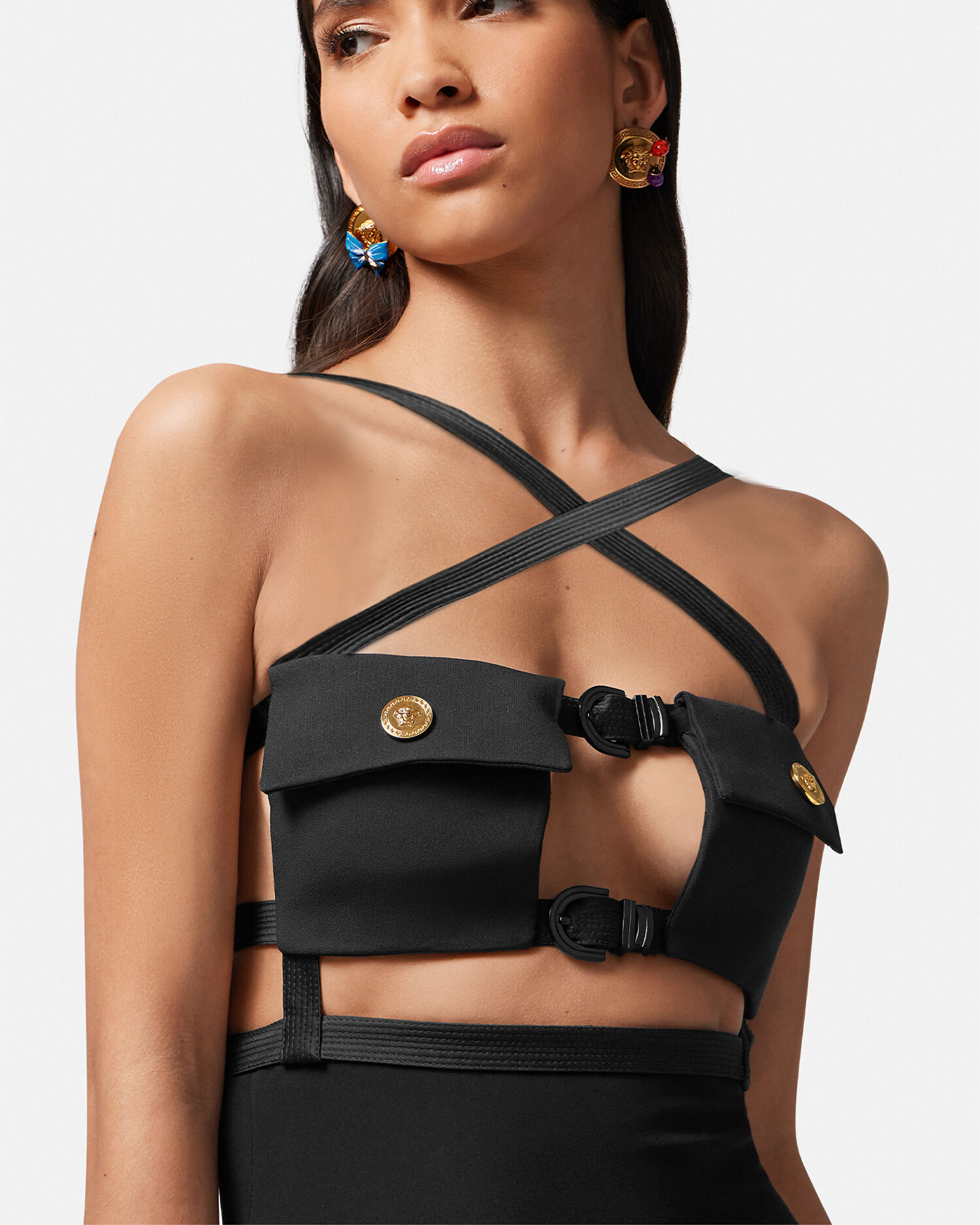 Versace online strap dress