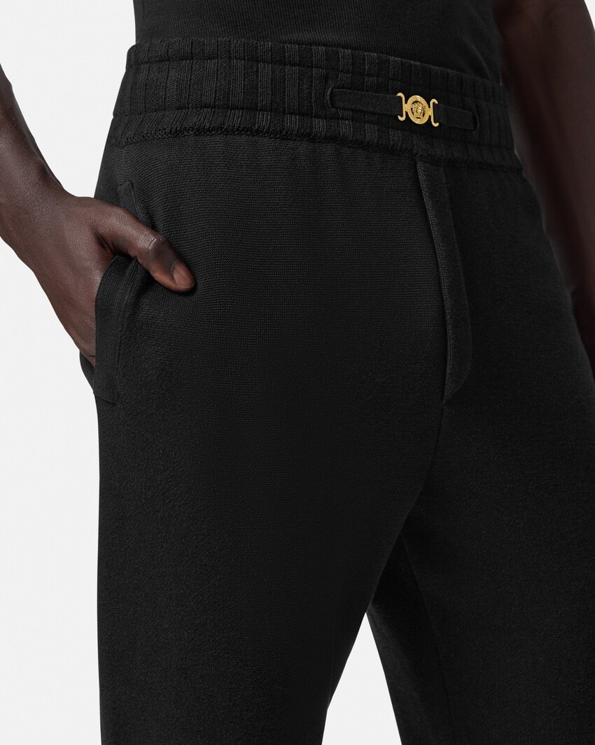 Cashmere-Cotton Knit Sweatpants Black 3