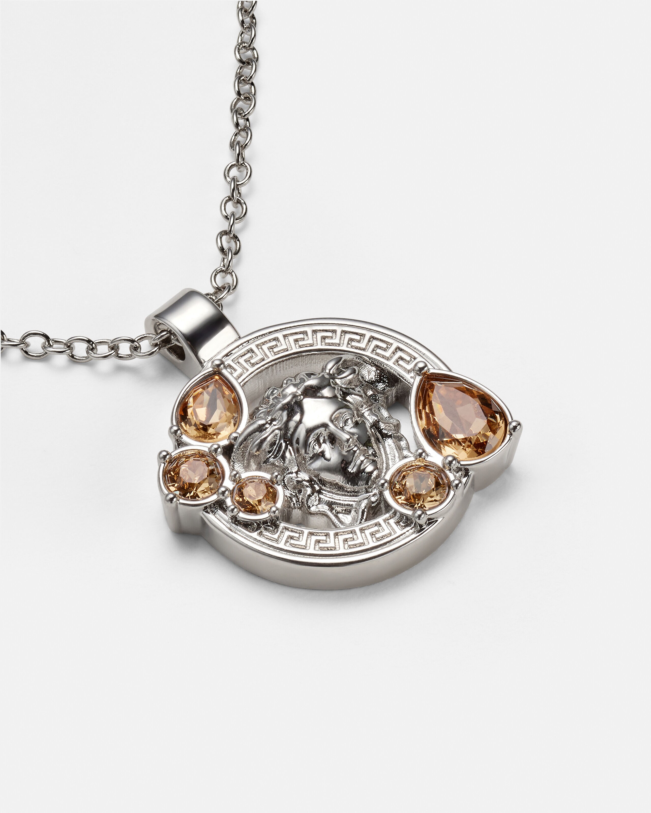 Medusa '95 Crystal Necklace Silver | VERSACE US