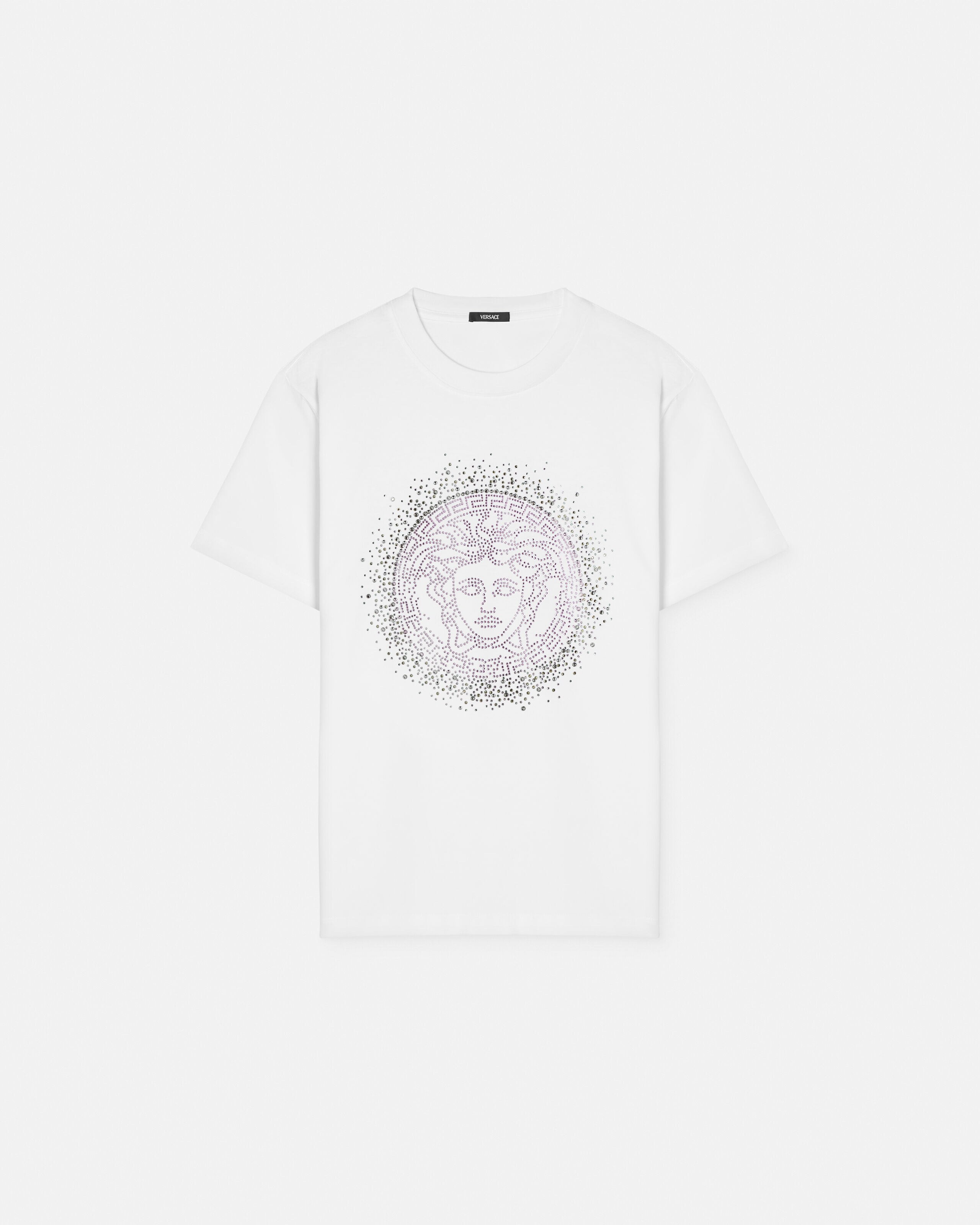 Embellished Cotton-Jersey T-Shirt | VERSACE US