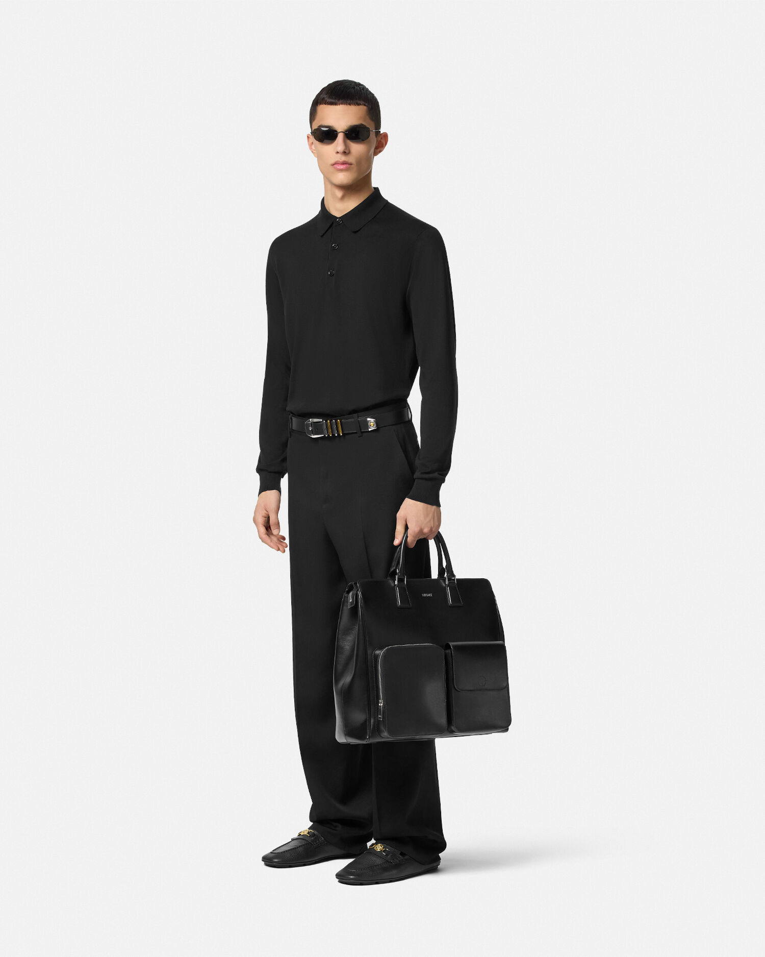 Leather versace shirt best sale