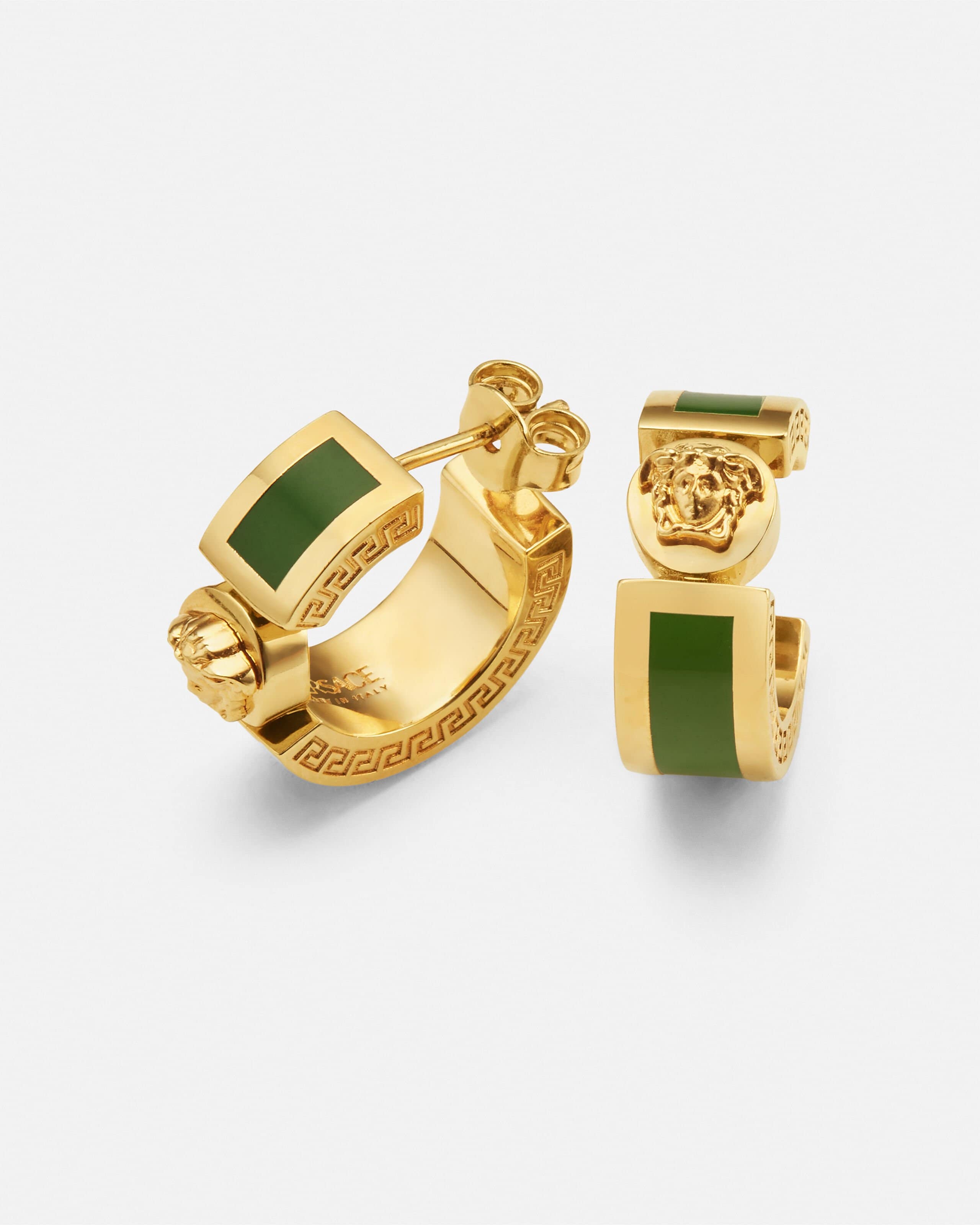 Icon Earrings Green,Gold | VERSACE US