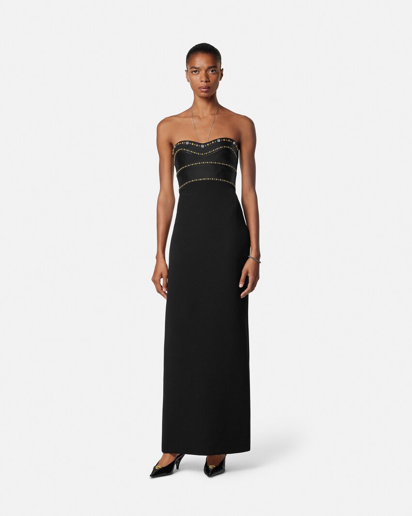 Silk-Cady Strapless Gown  Black 2