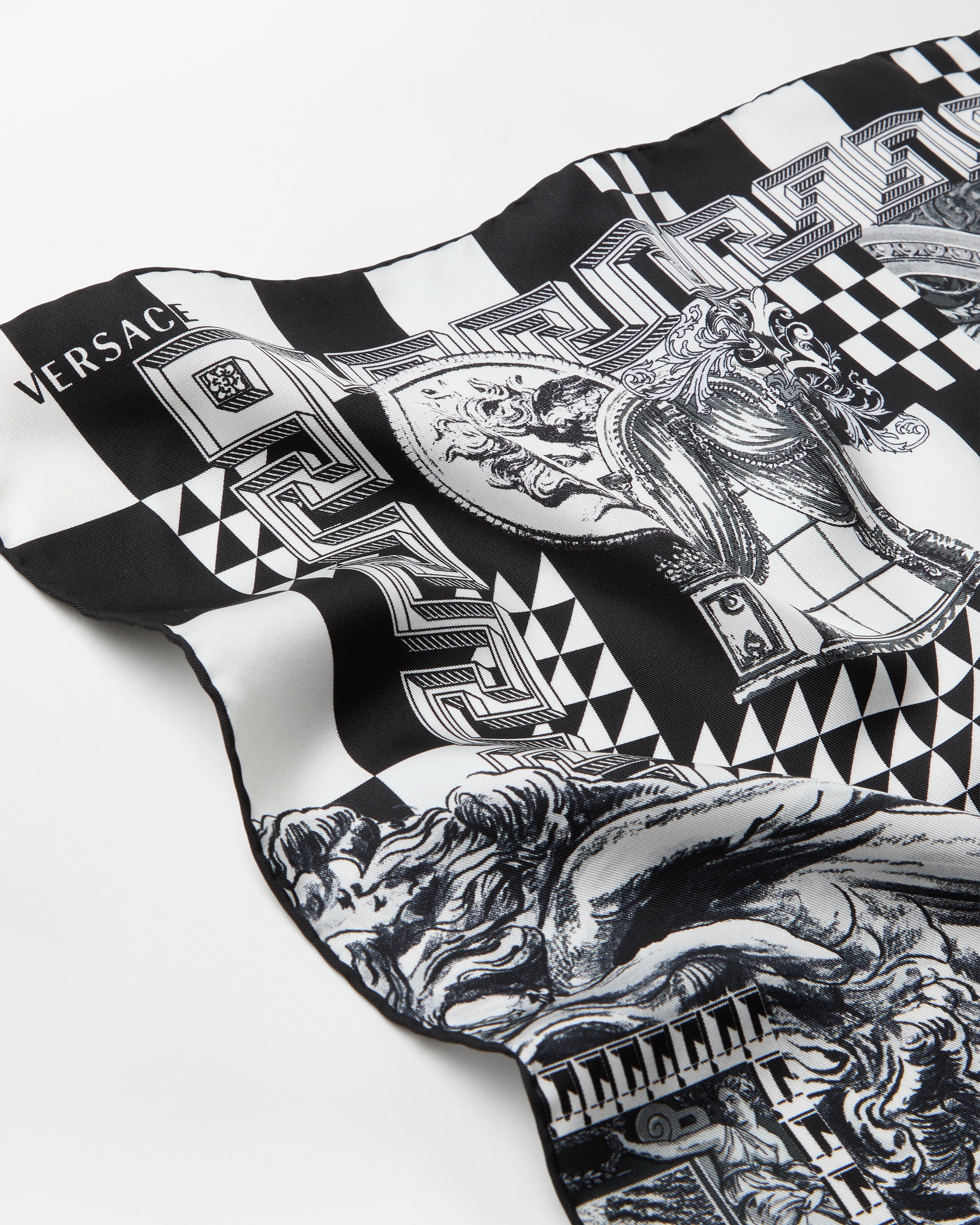 Printed Silk Twill Scarf 55 cm | VERSACE US
