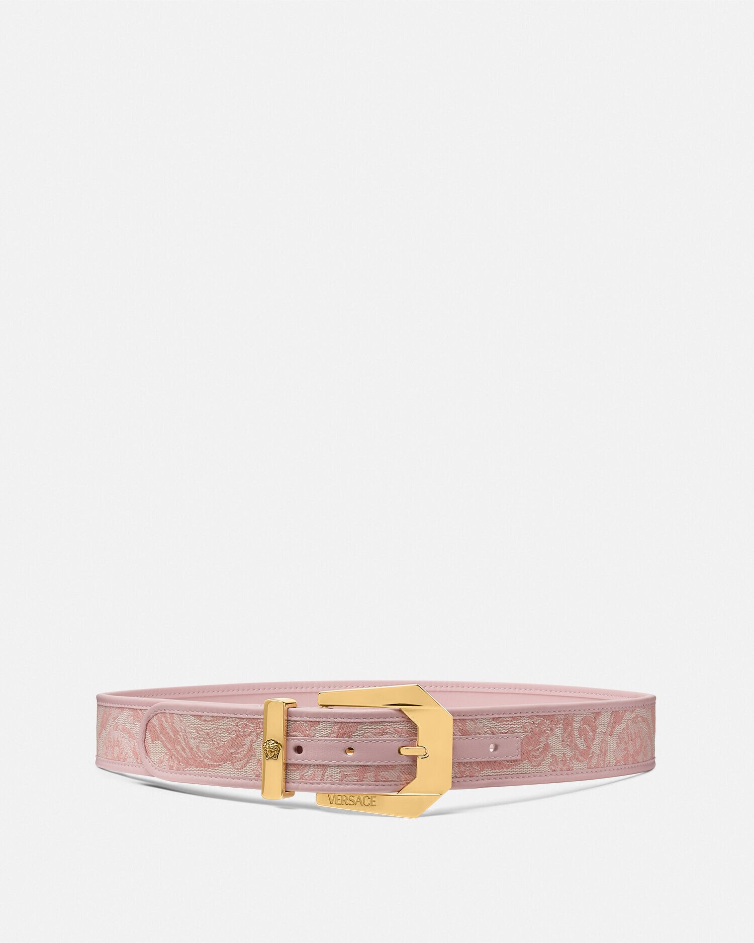 Medusa Heritage Barocco Jacquard Belt 4 cm Pink Print VERSACE TH