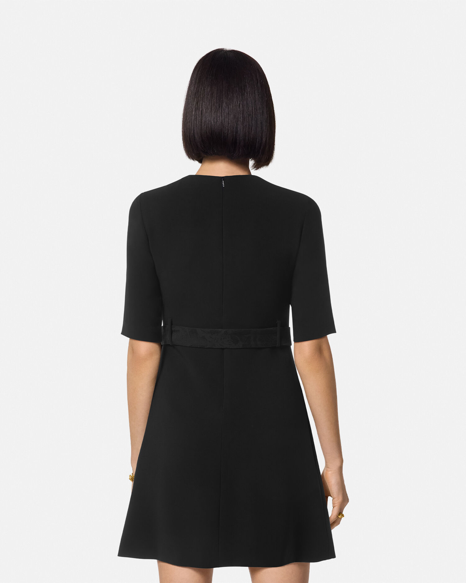 Versace back cady shift mini dress hot sale