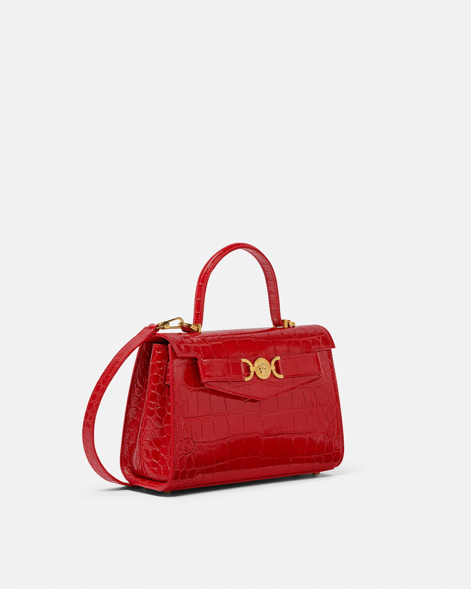 Medusa '95 Croc-Effect Top-Handle Red | VERSACE US