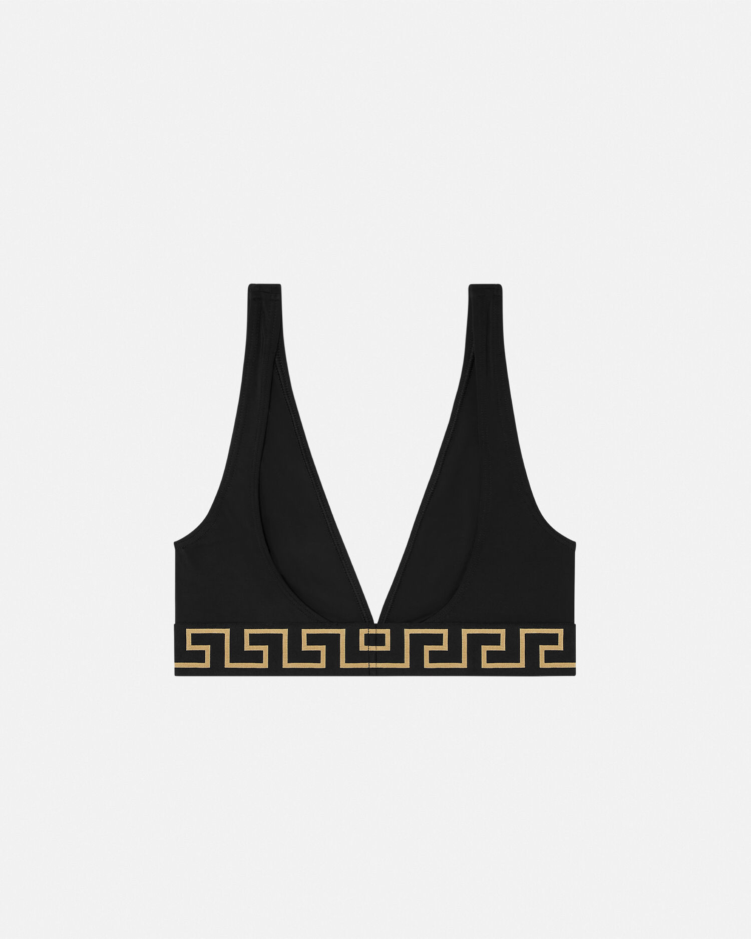 Nylon-Blend Bikini Top Black | VERSACE US