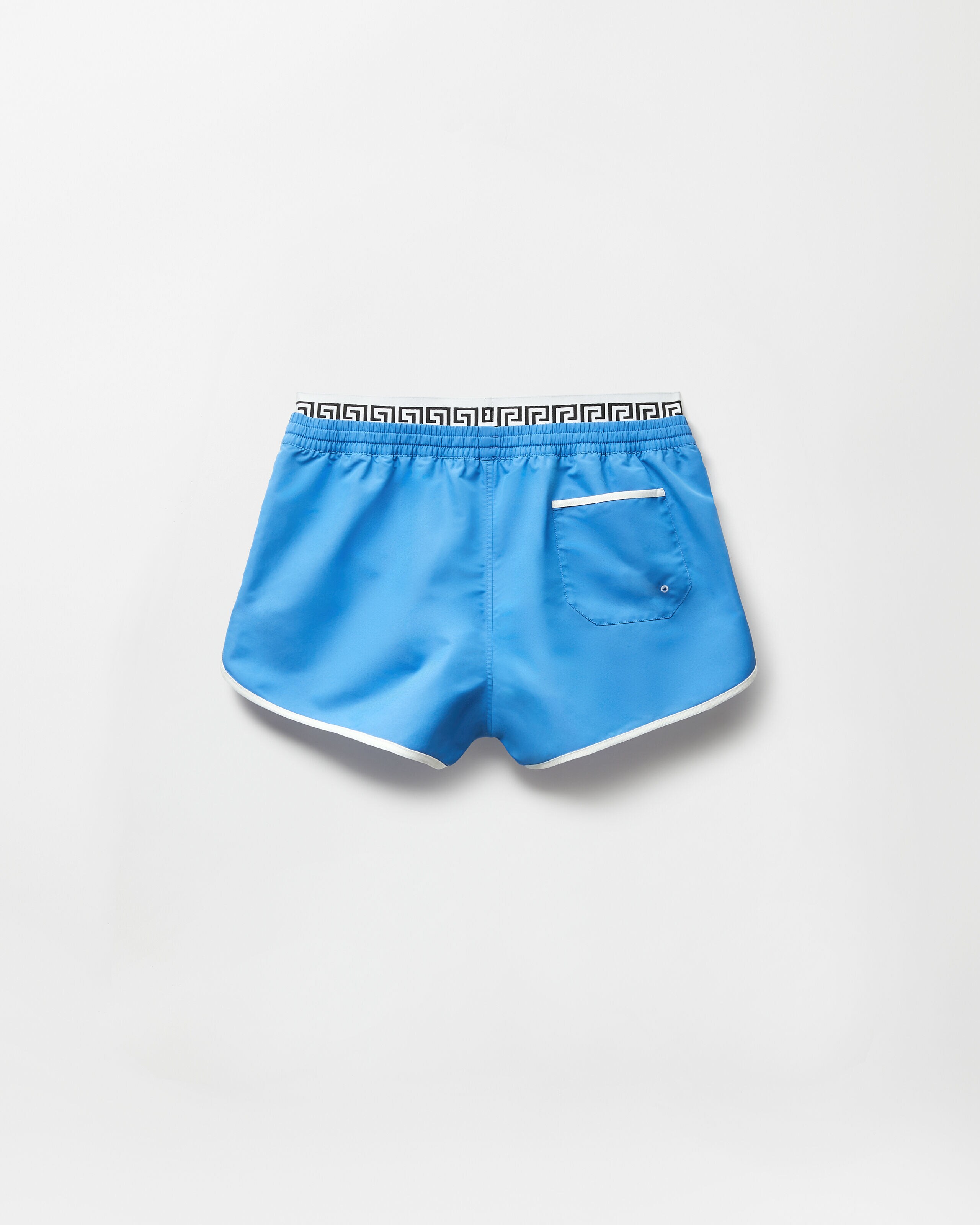 Double-Waistband Swim Shorts Blue | VERSACE US