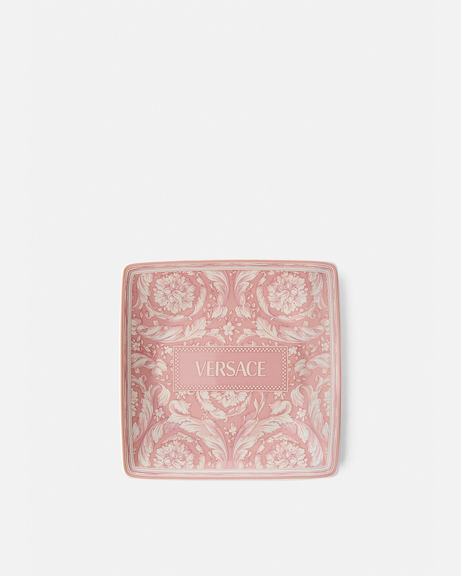 Barocco Square Plate 12 cm Pink | VERSACE