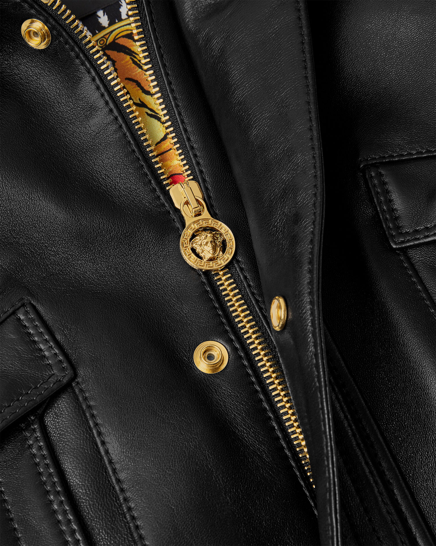 Plongé Leather Blouson Jacket | VERSACE US