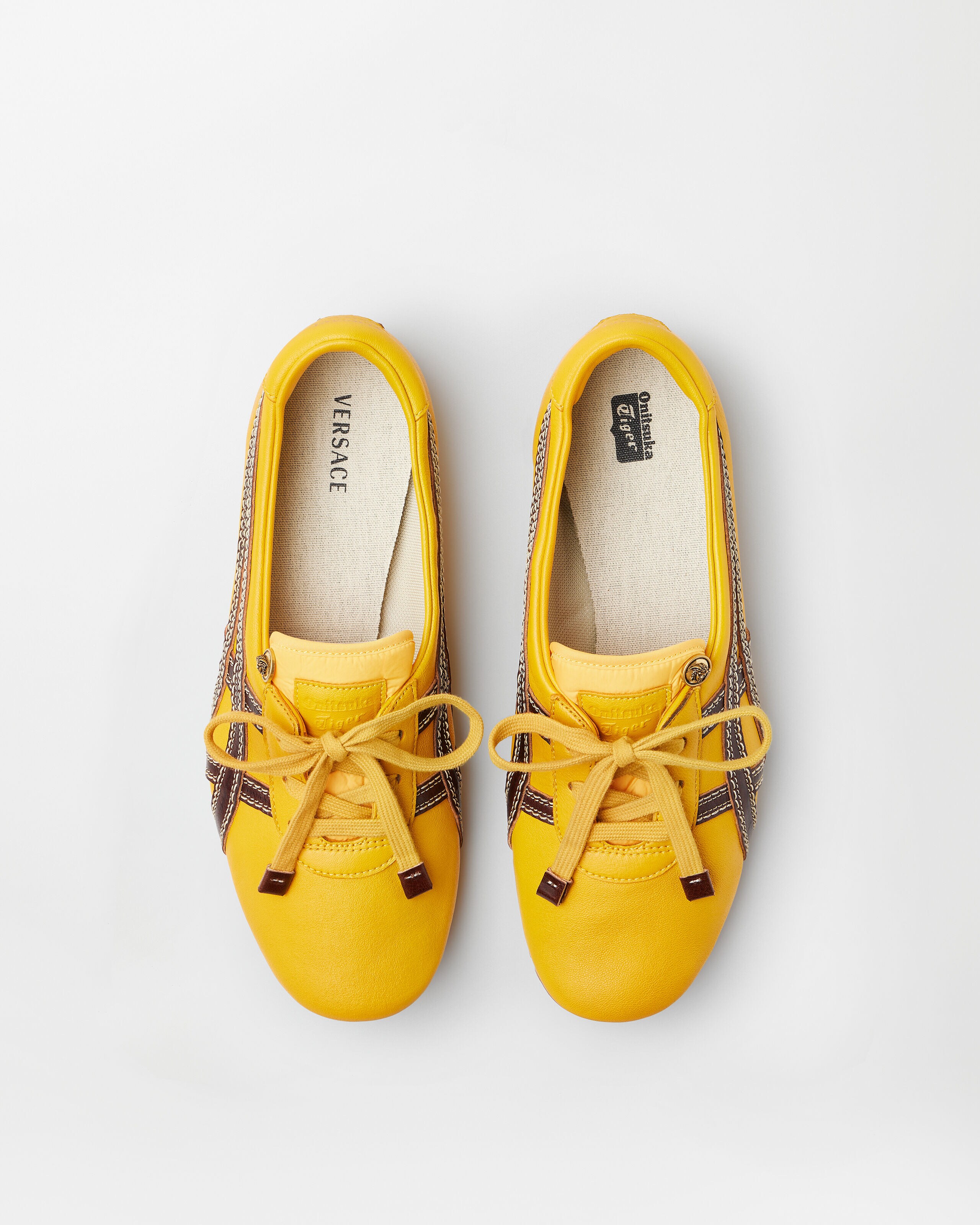 TAI-CHI Sakura Nappa Sneakers Brown,Yellow | VERSACE US