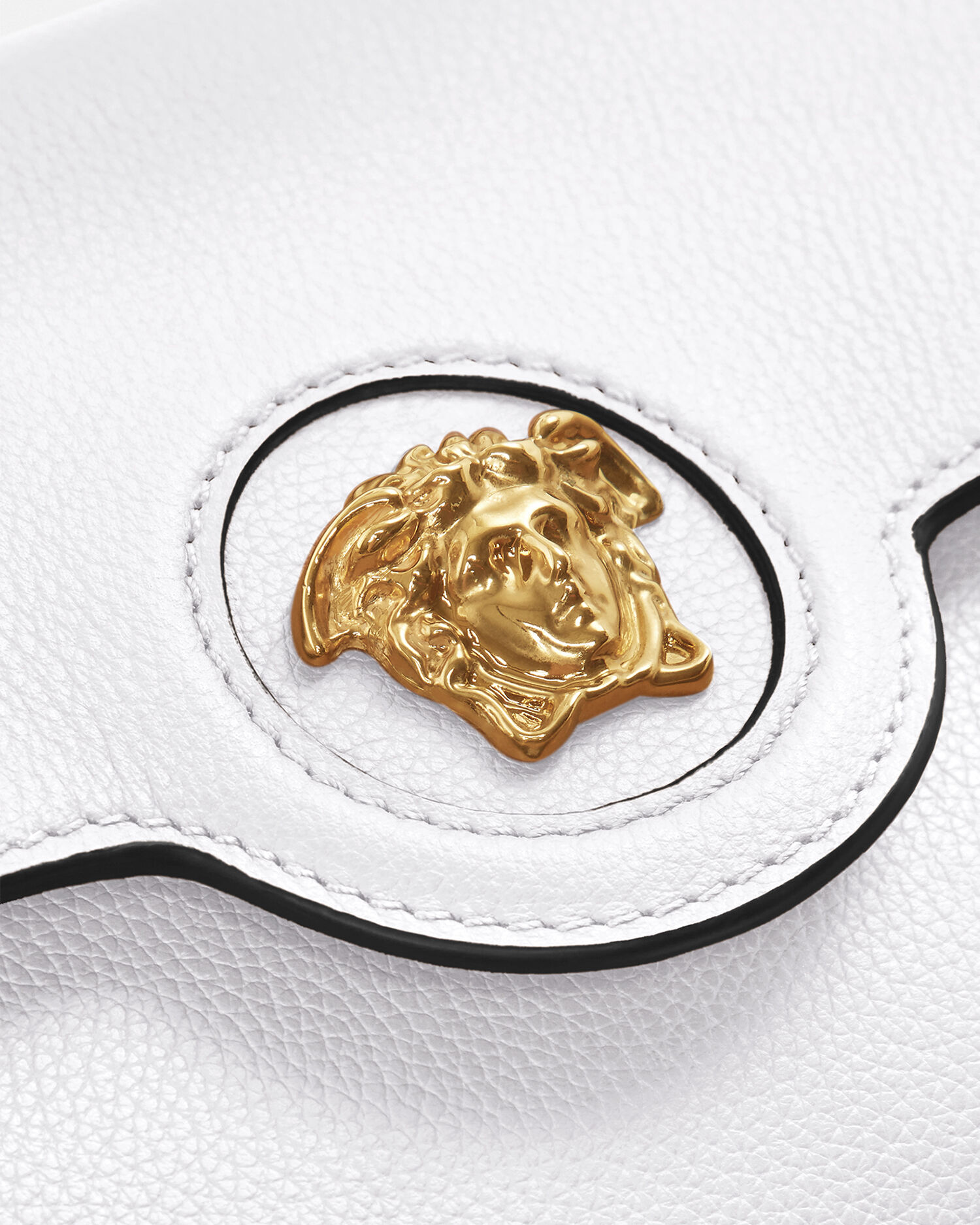 La Medusa Small Leather Crossbody Bag White | VERSACE US