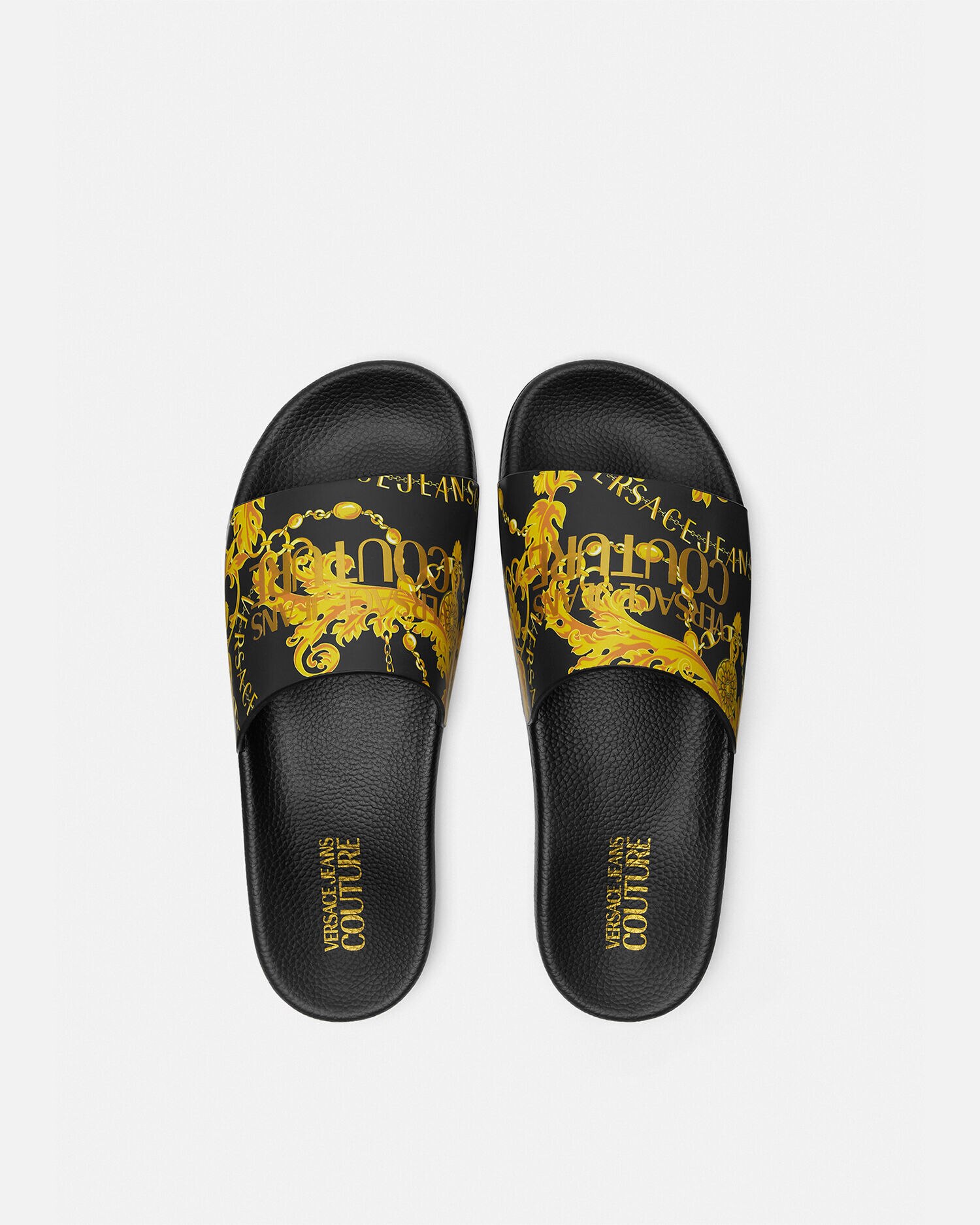Black versace slides sale