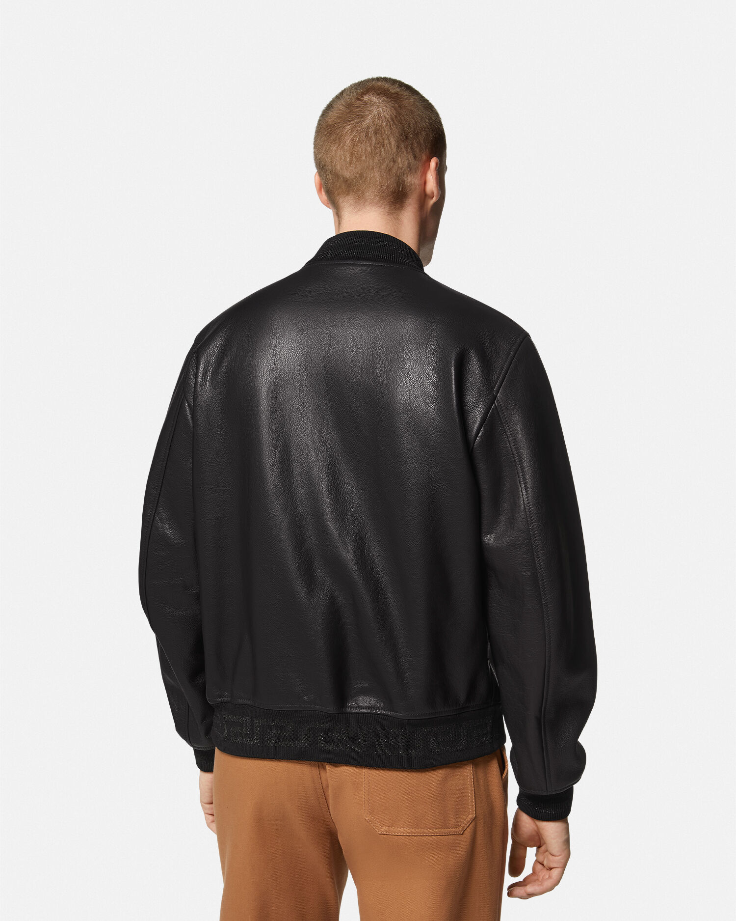 Versace leather bomber jacket cheap