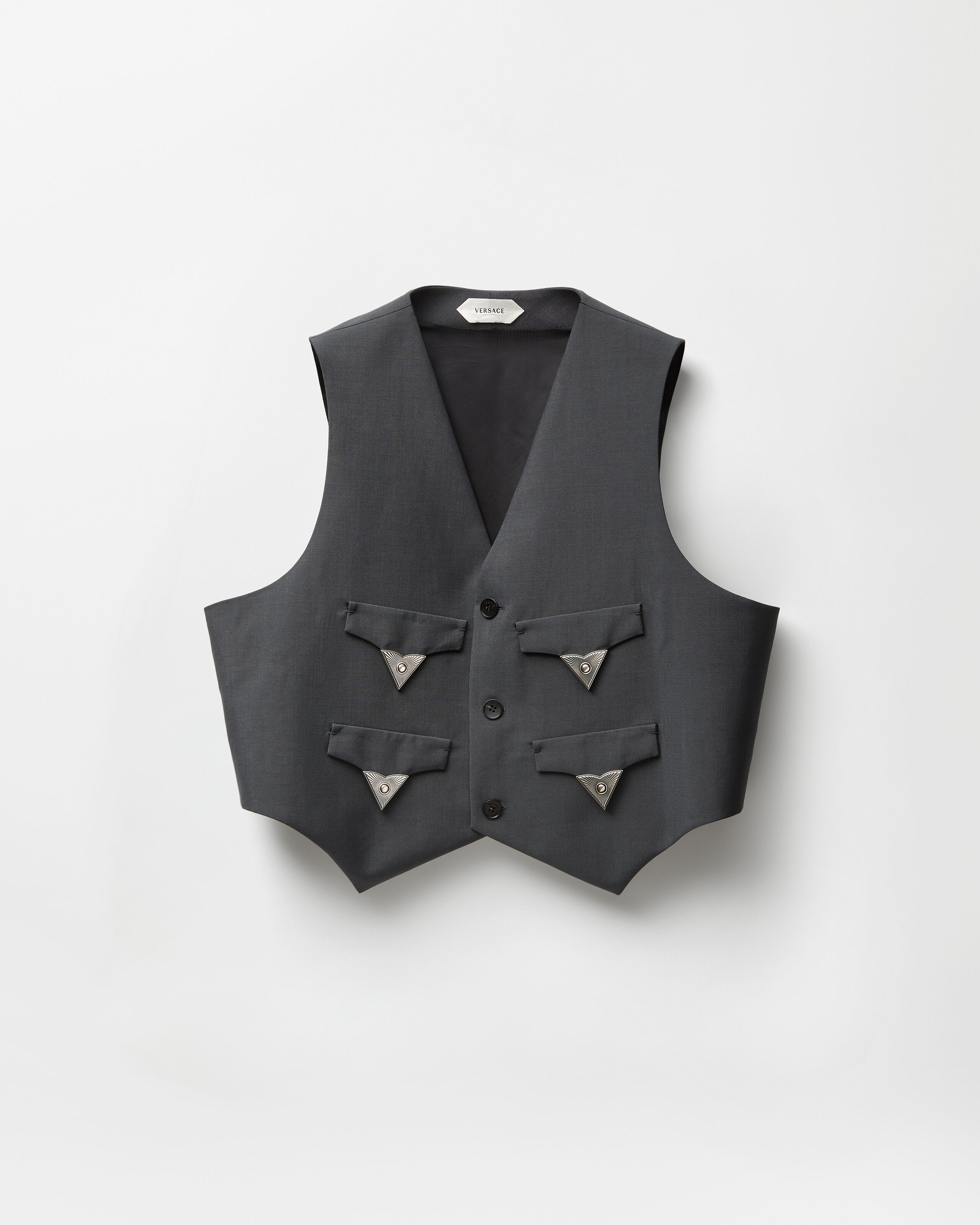 トップス soyy. Minimal mohair vest(GRAY) Wool-Mohair Vest Gray | VERSACE