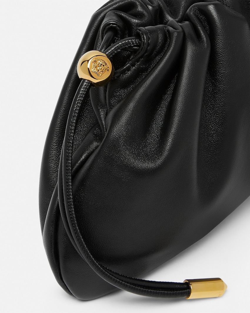 Versace Tag mini sac en cuir nappa Noir+Or 4