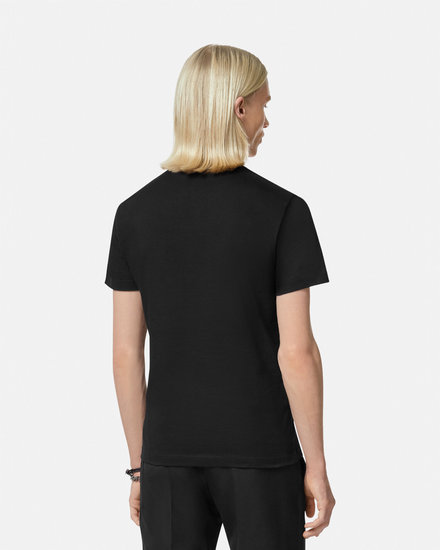Plain black versace t shirt on sale