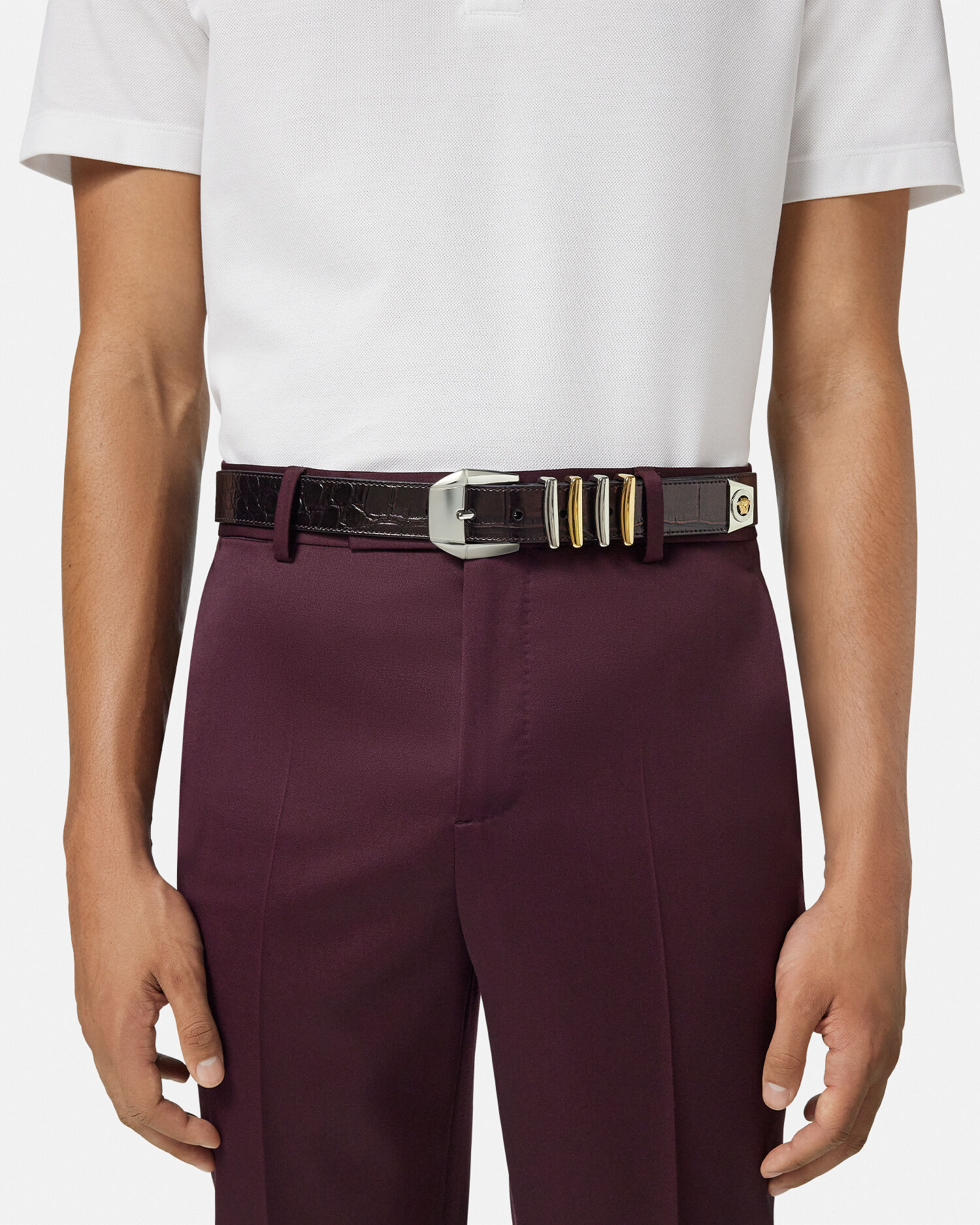 Versace crocodile belt outlet