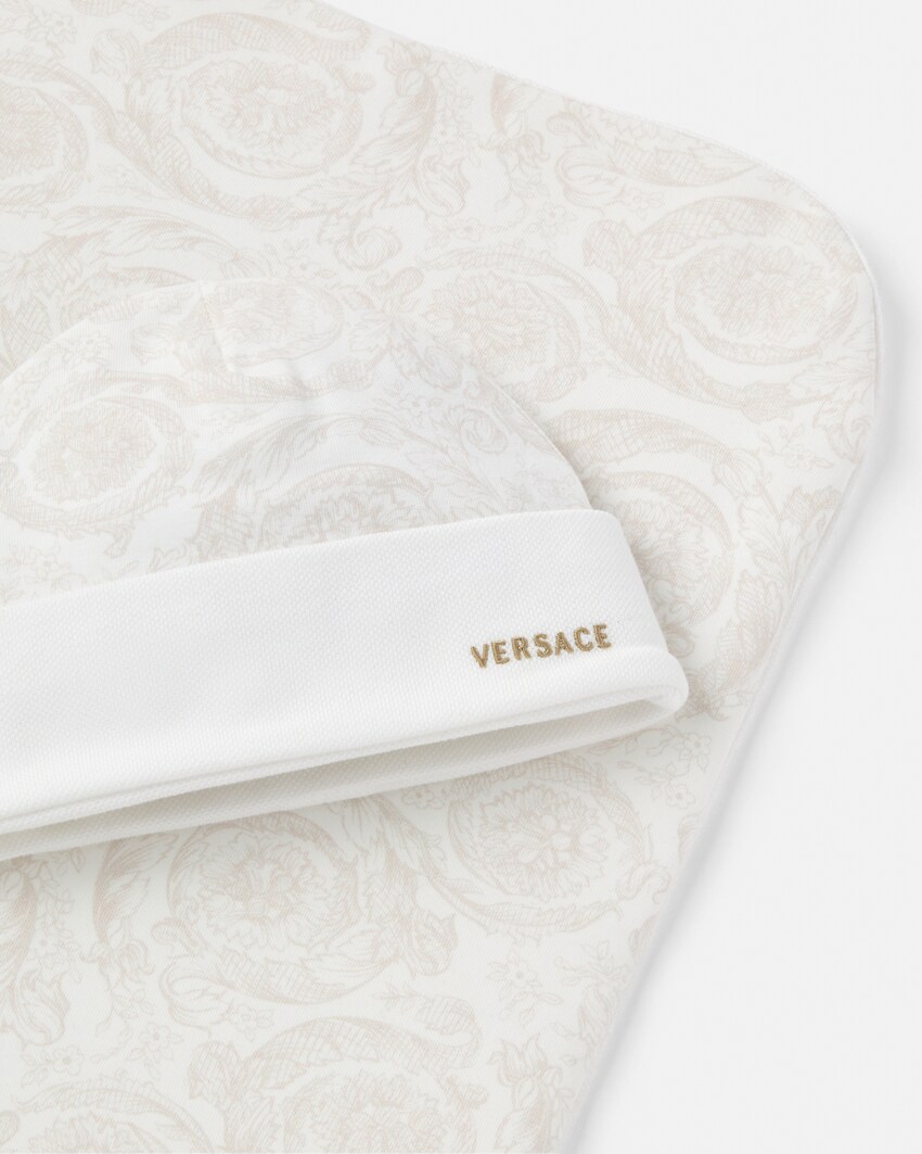 Baby Stretch Cotton-Jersey & Piqu&eacute; Blanket Set  White 6