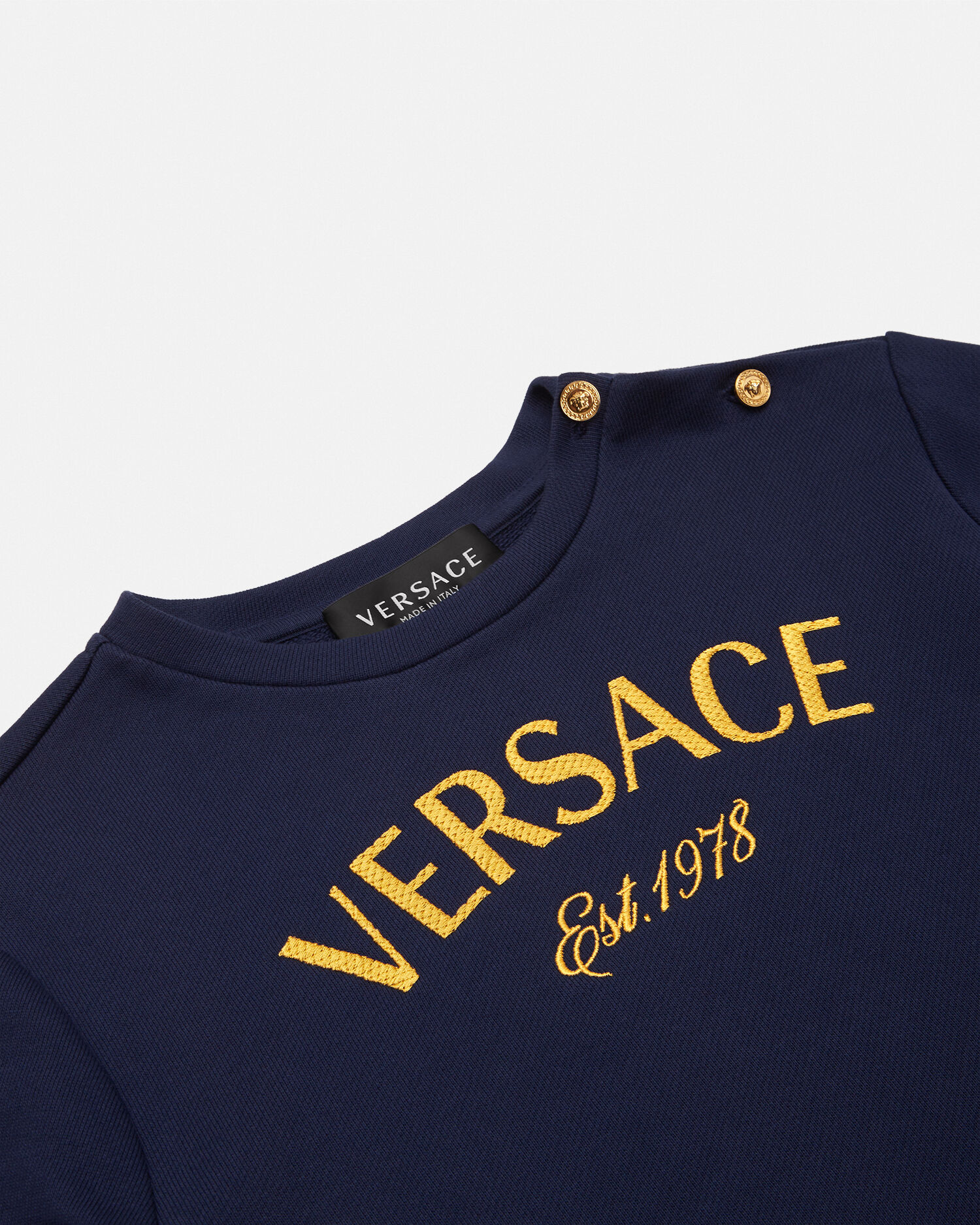 Felpa Versace Logo Kids Blu Oro VERSACE IT
