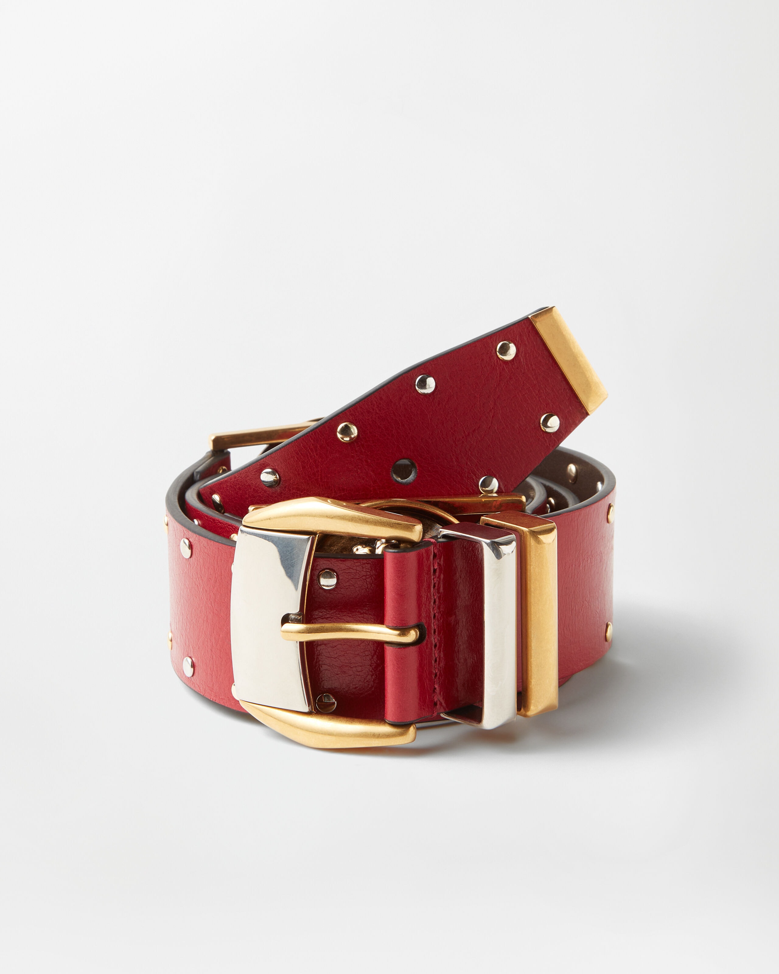 Versace studded leather belt 4 cm
