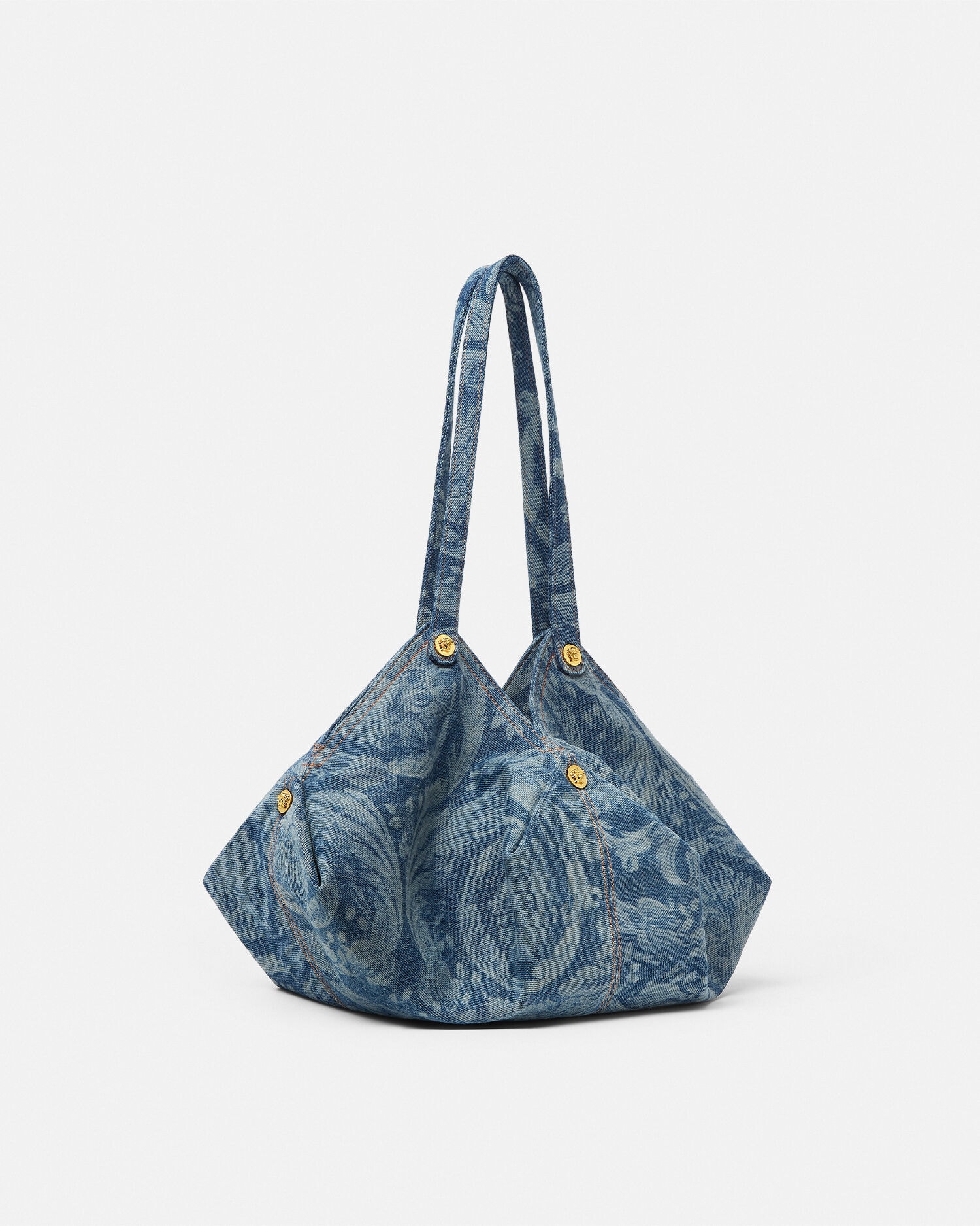ハンドバッグ VERSACE 1014315-1A11782_DTU PROTEA HOBO BAG S Barocco Protea Denim Shoulder Bag Blue | VERSACE US