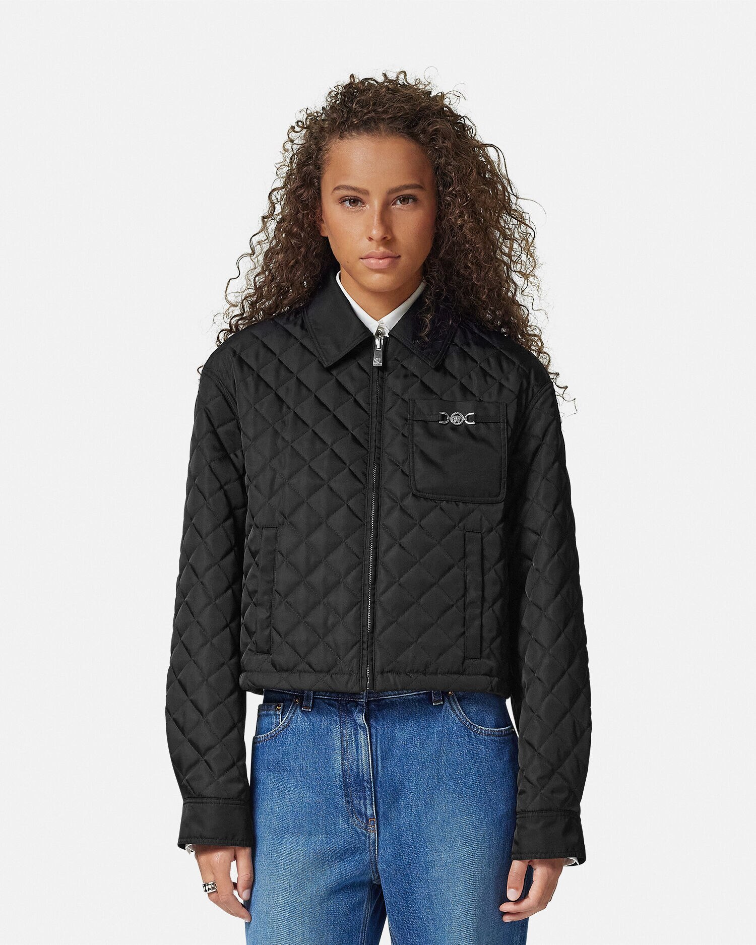 ジャケット VERSACE Quilted jackets Quilted Crop Blouson Jacket | VERSACE US