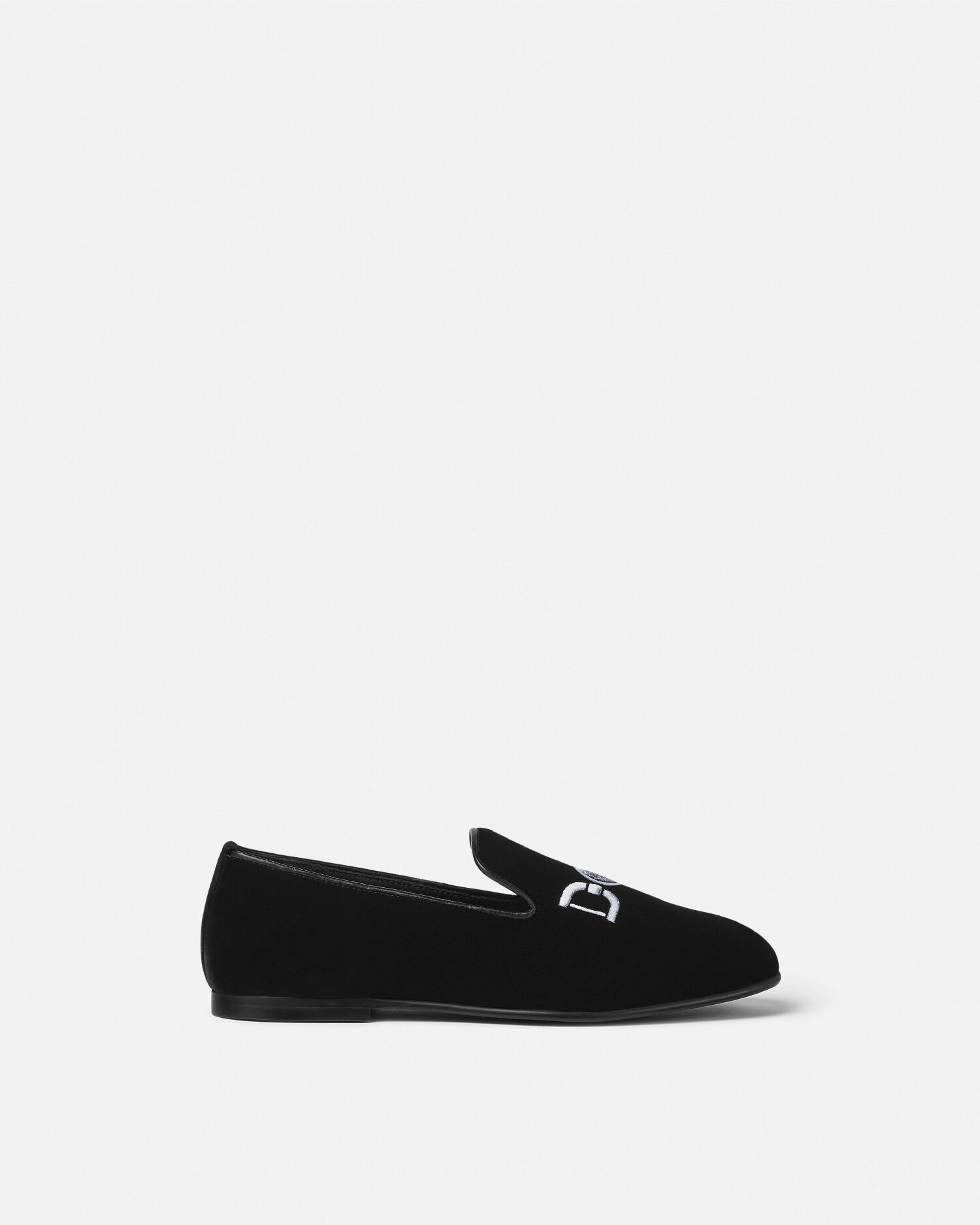 Embroidered Kids Velvet Slippers