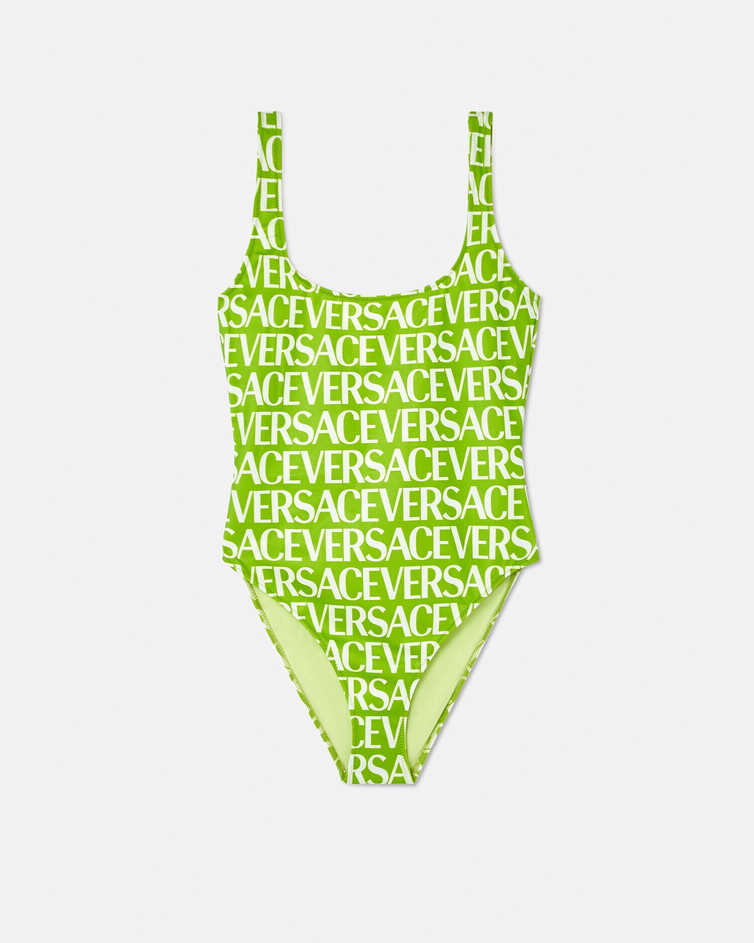 Versace Allover One-Piece Swimsuit Green | VERSACE US