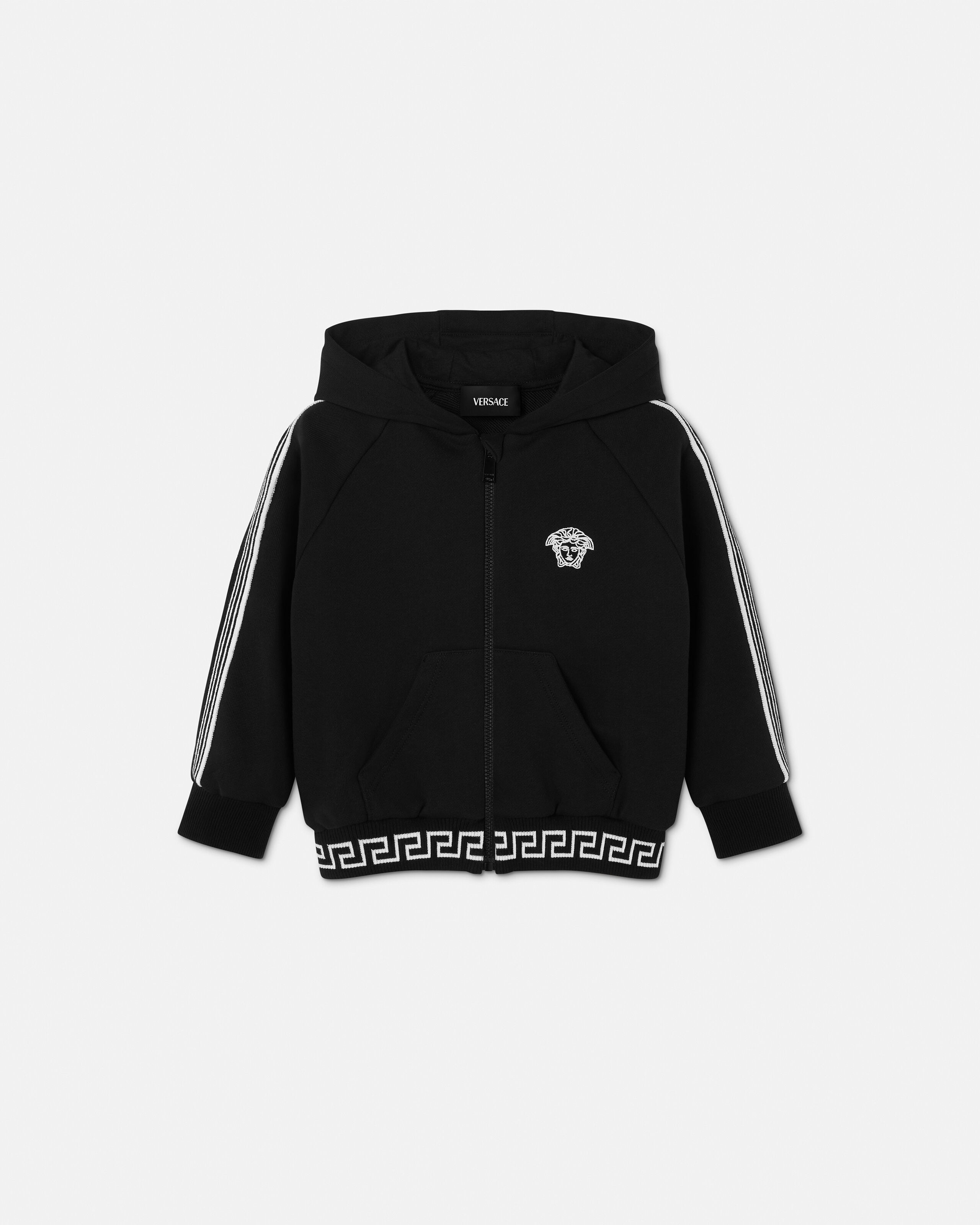 Kids Embroidered Cotton-Jersey Zip Hoodie | VERSACE