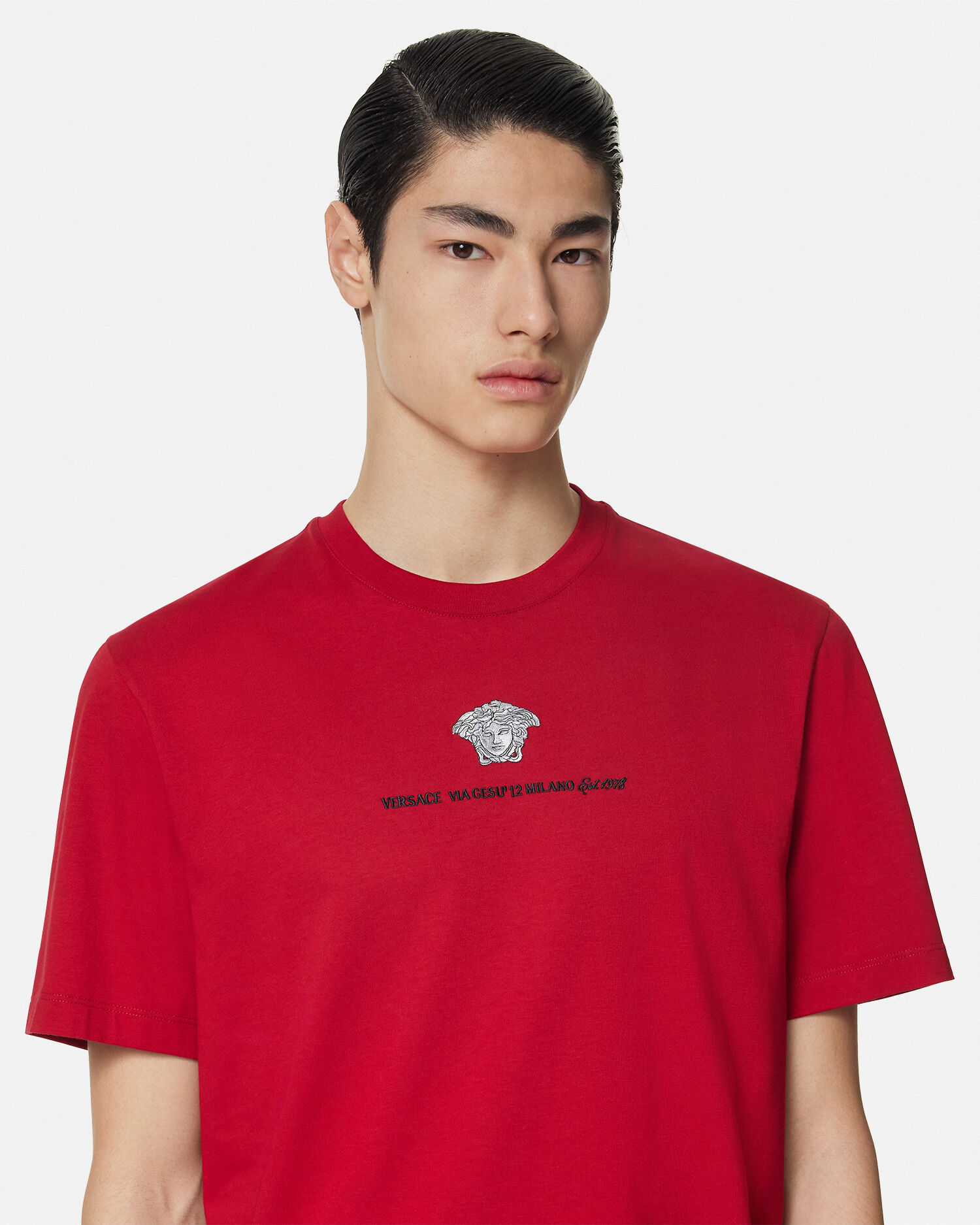 Embroidered Medusa Milano T Shirt
