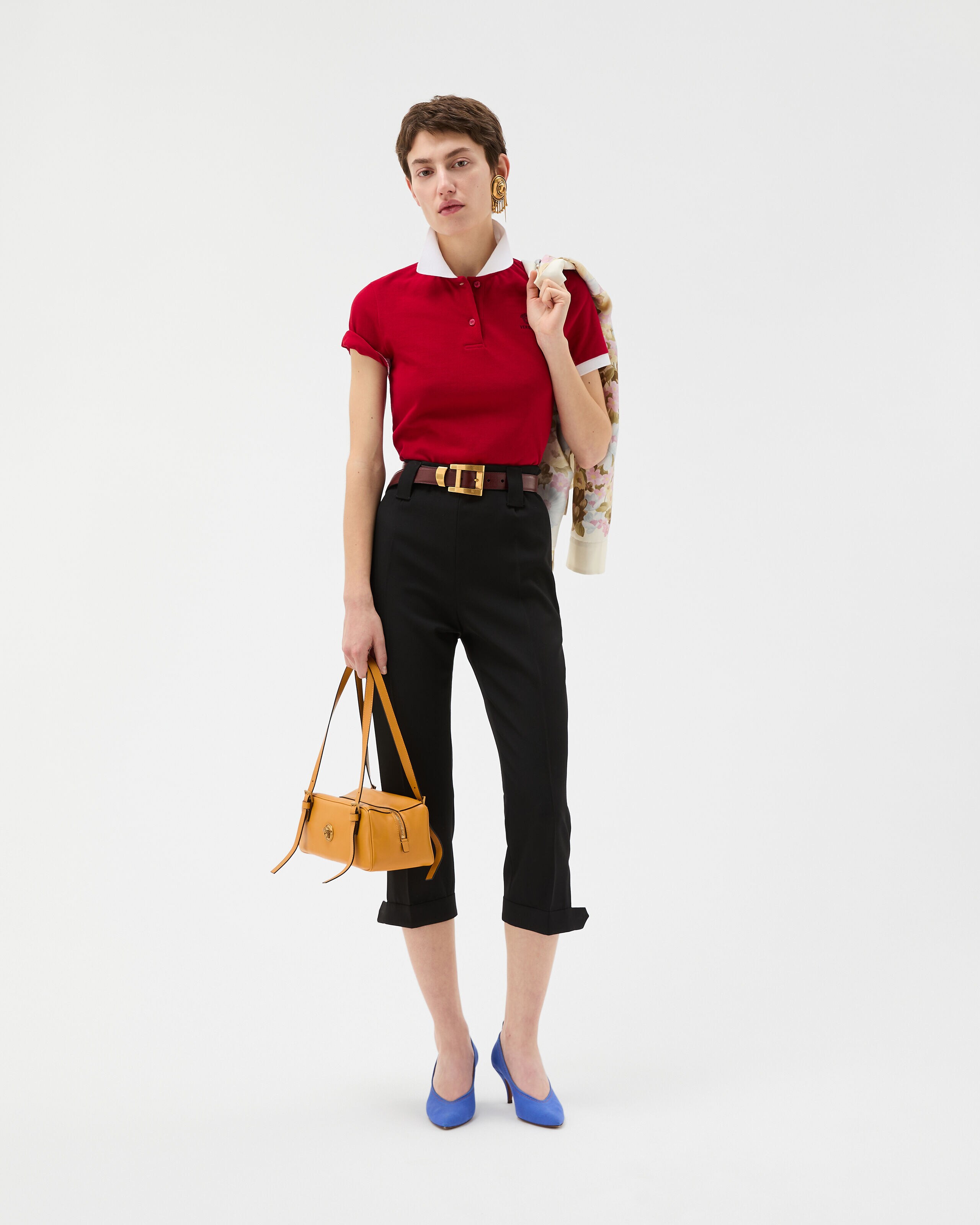 Wool Capri Pants Black | VERSACE US