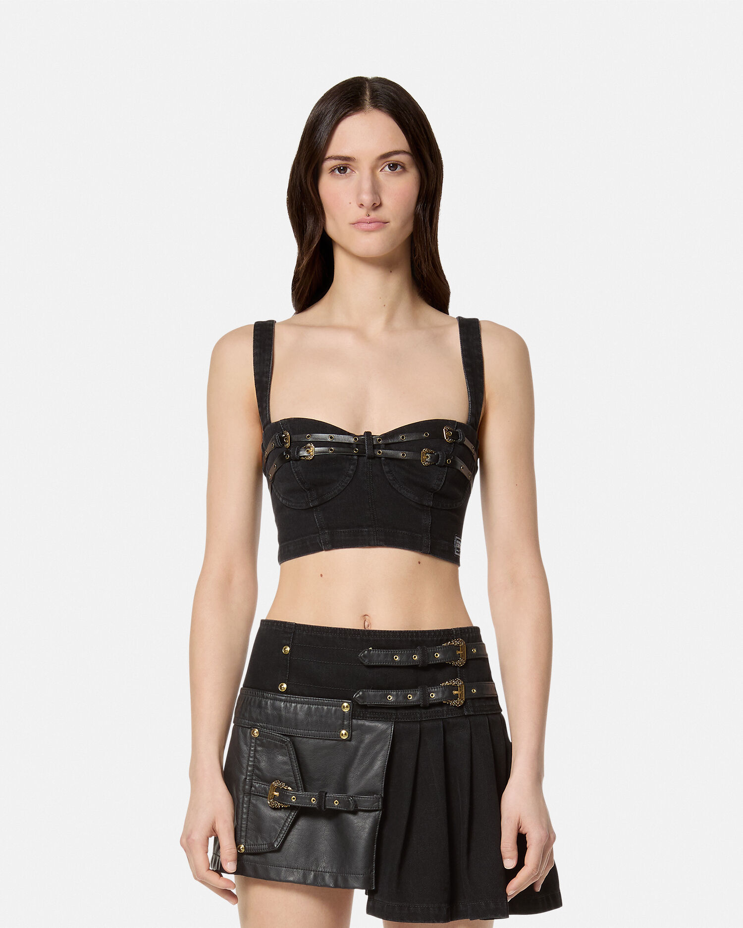 メーカー 一覧 Baroque US VERSACE | Top Bustier Denim Buckle トップス