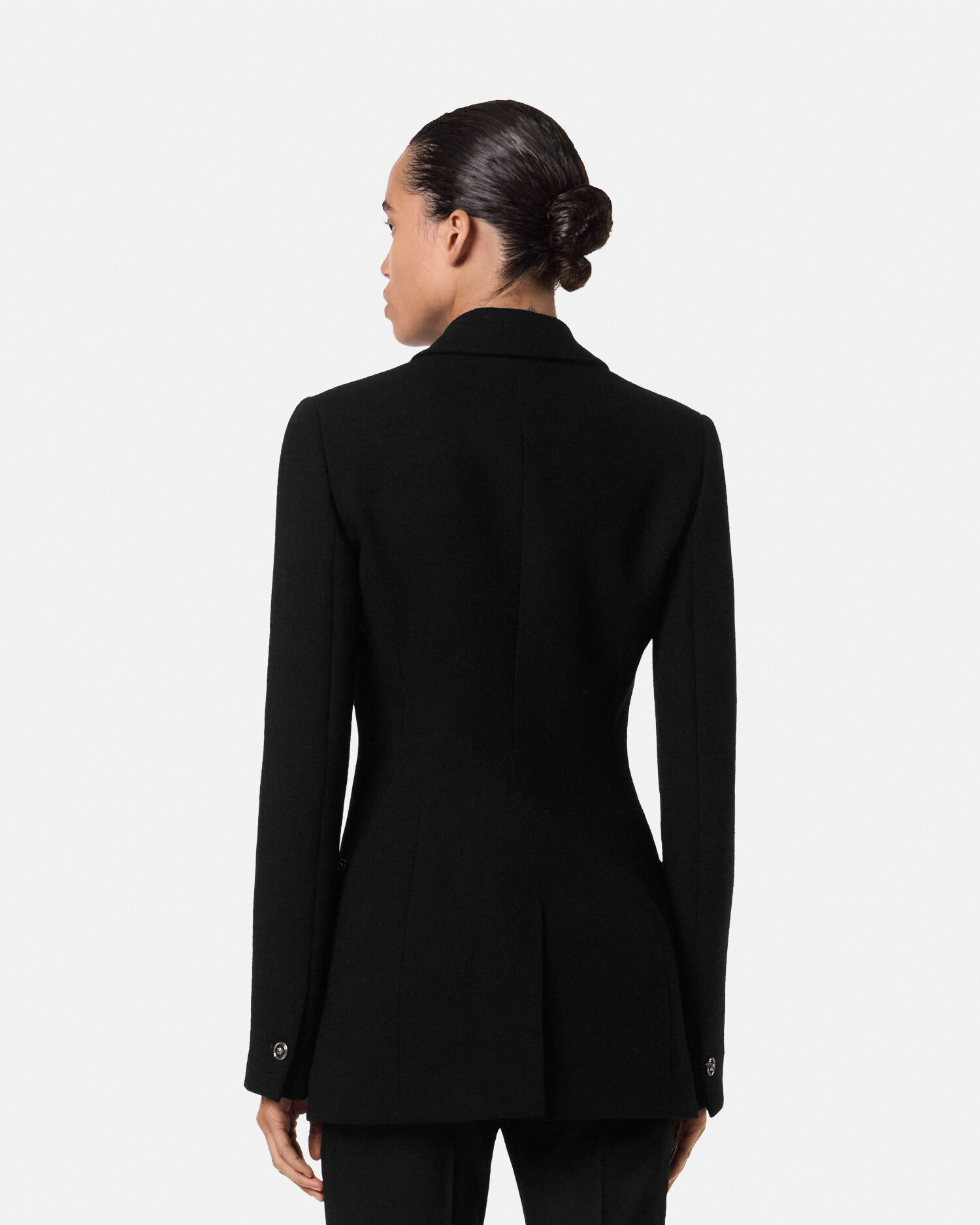 Studded Wool Fitted Single-Breasted Blazer | VERSACE